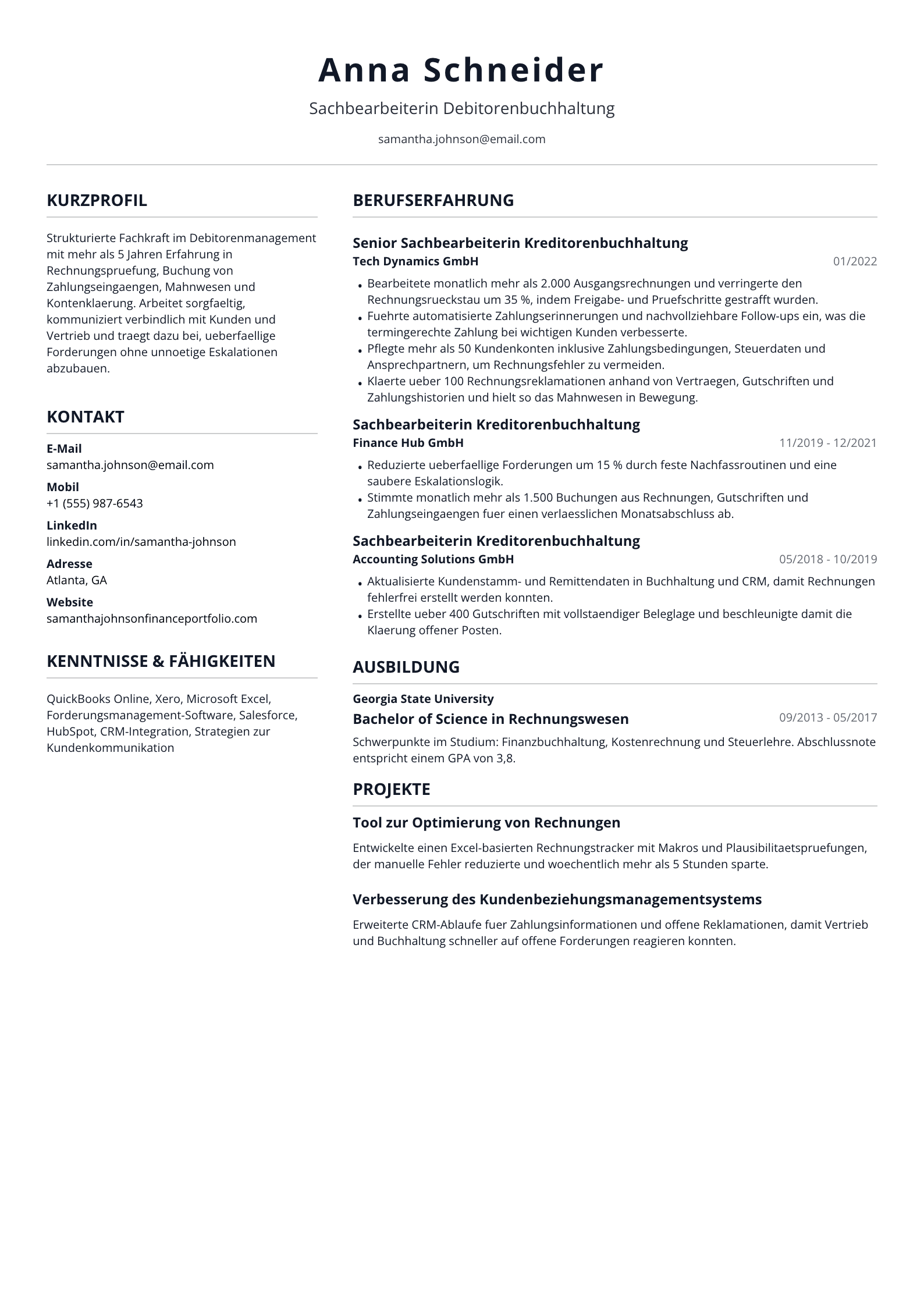 Sachbearbeiterin Debitorenbuchhaltung