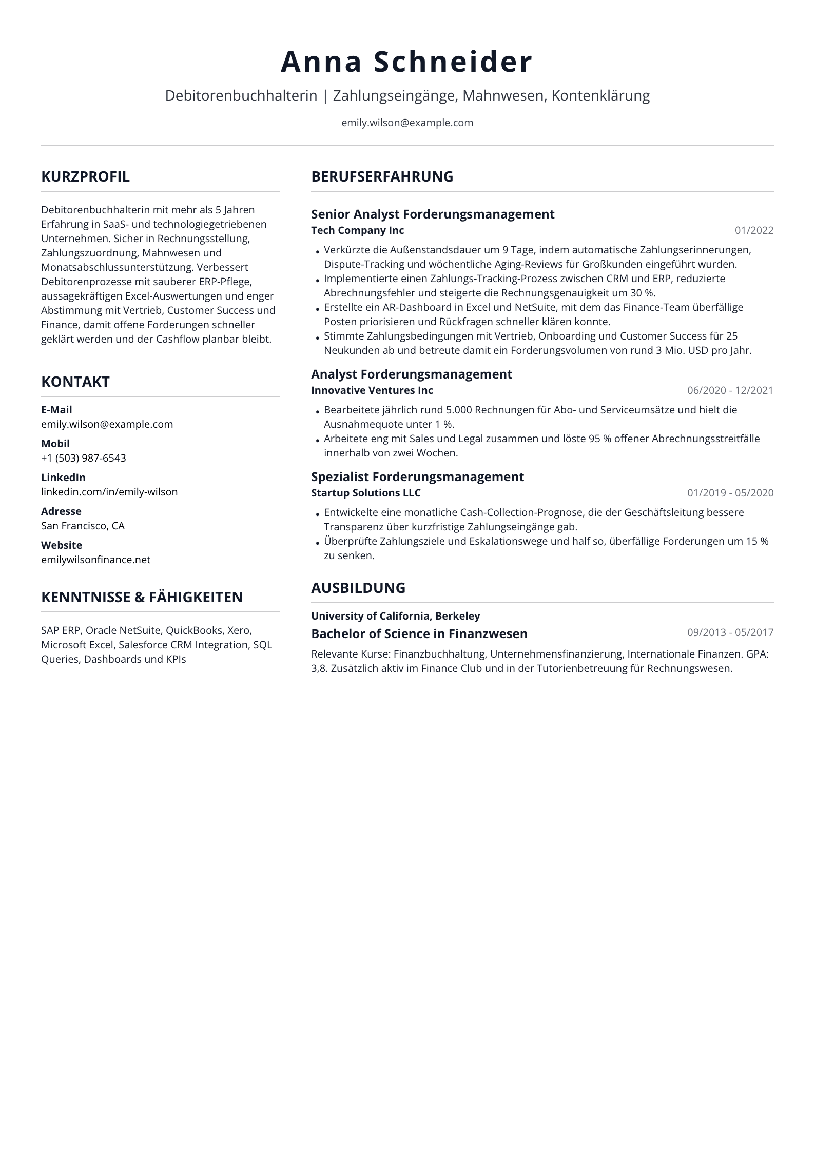 Debitorenbuchhalterin