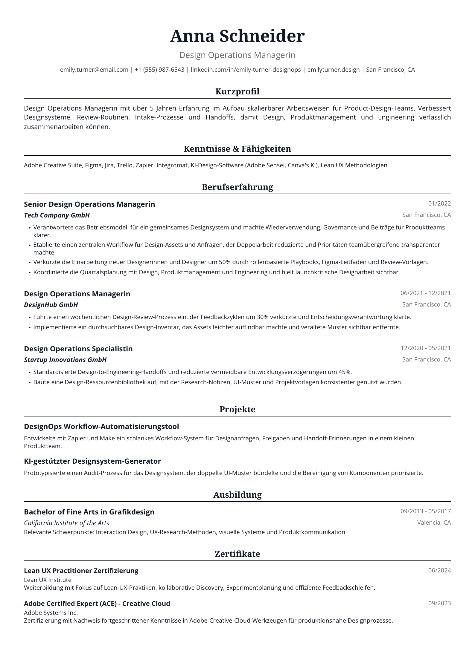 Design Operations Managerin