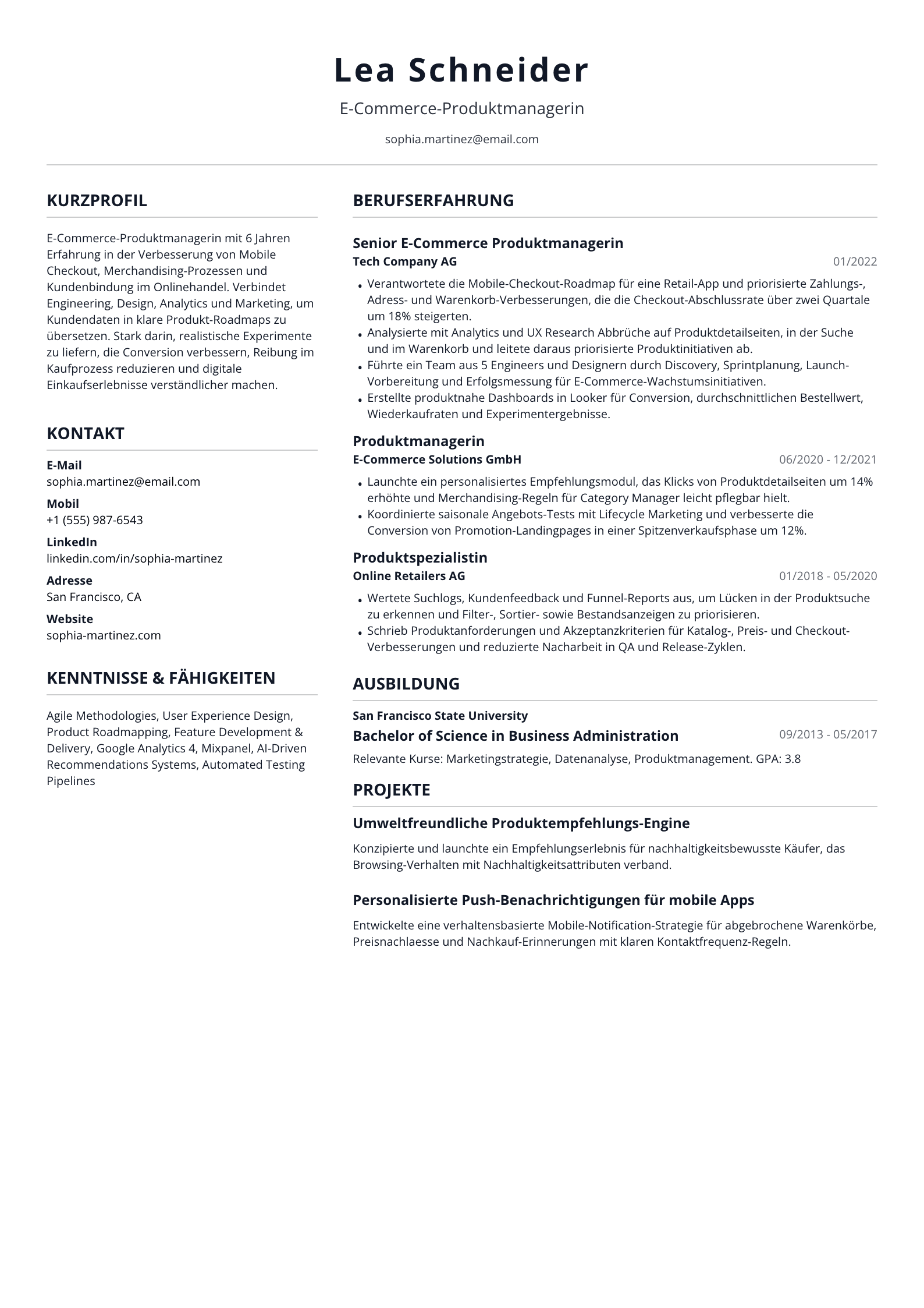 E-Commerce-Produktmanagerin