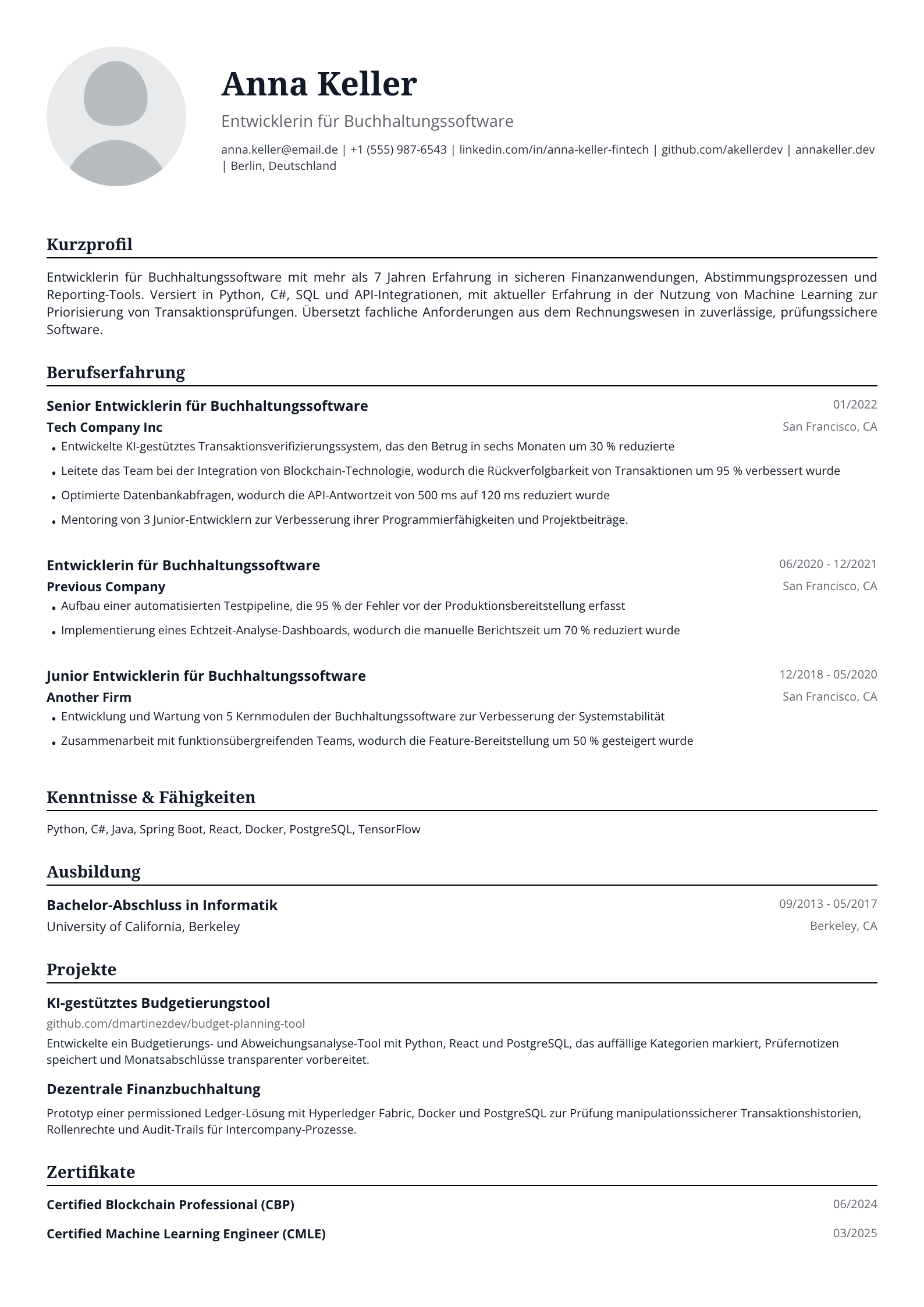 Entwicklerin für Buchhaltungssoftware