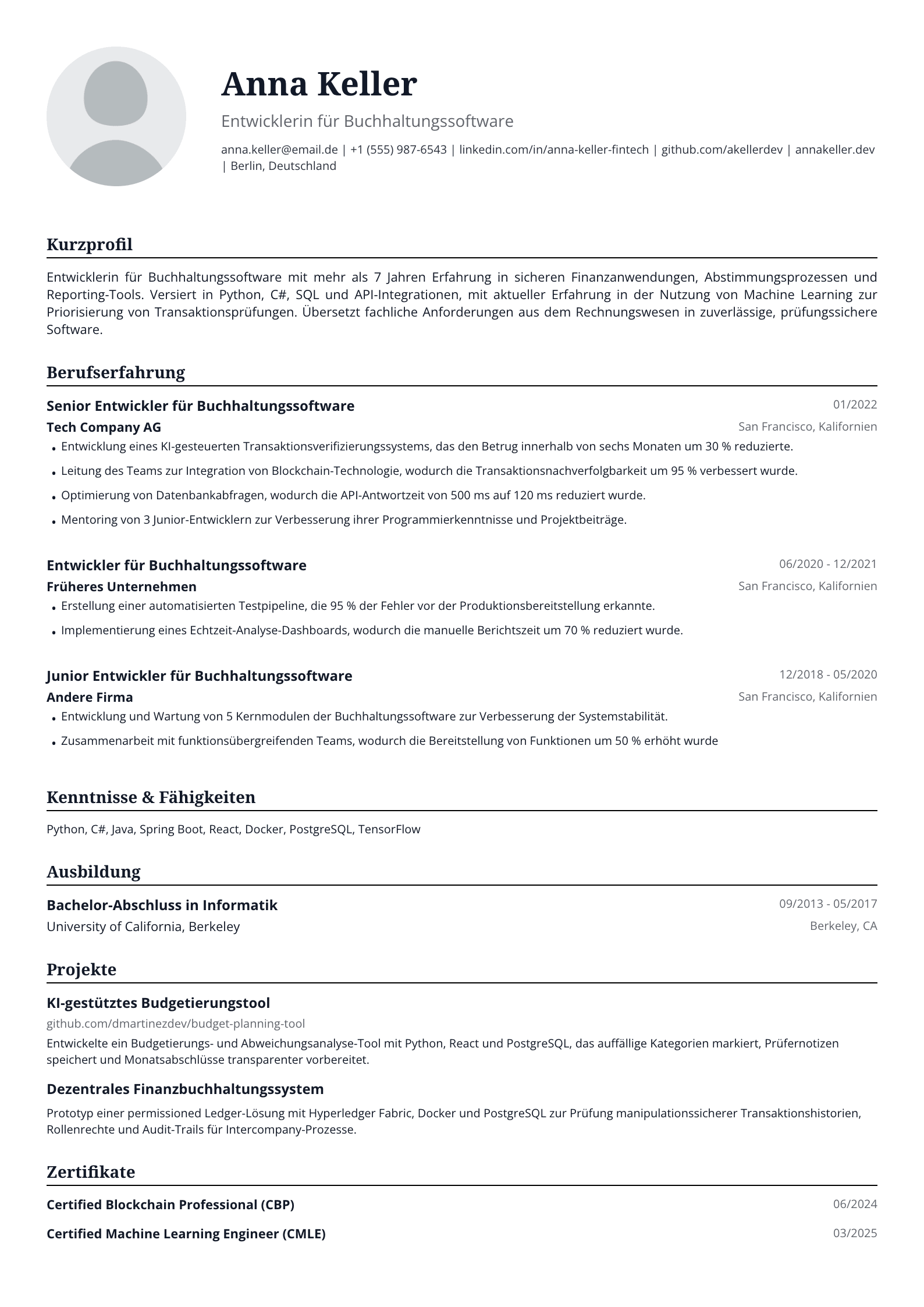 Entwicklerin für Buchhaltungssoftware