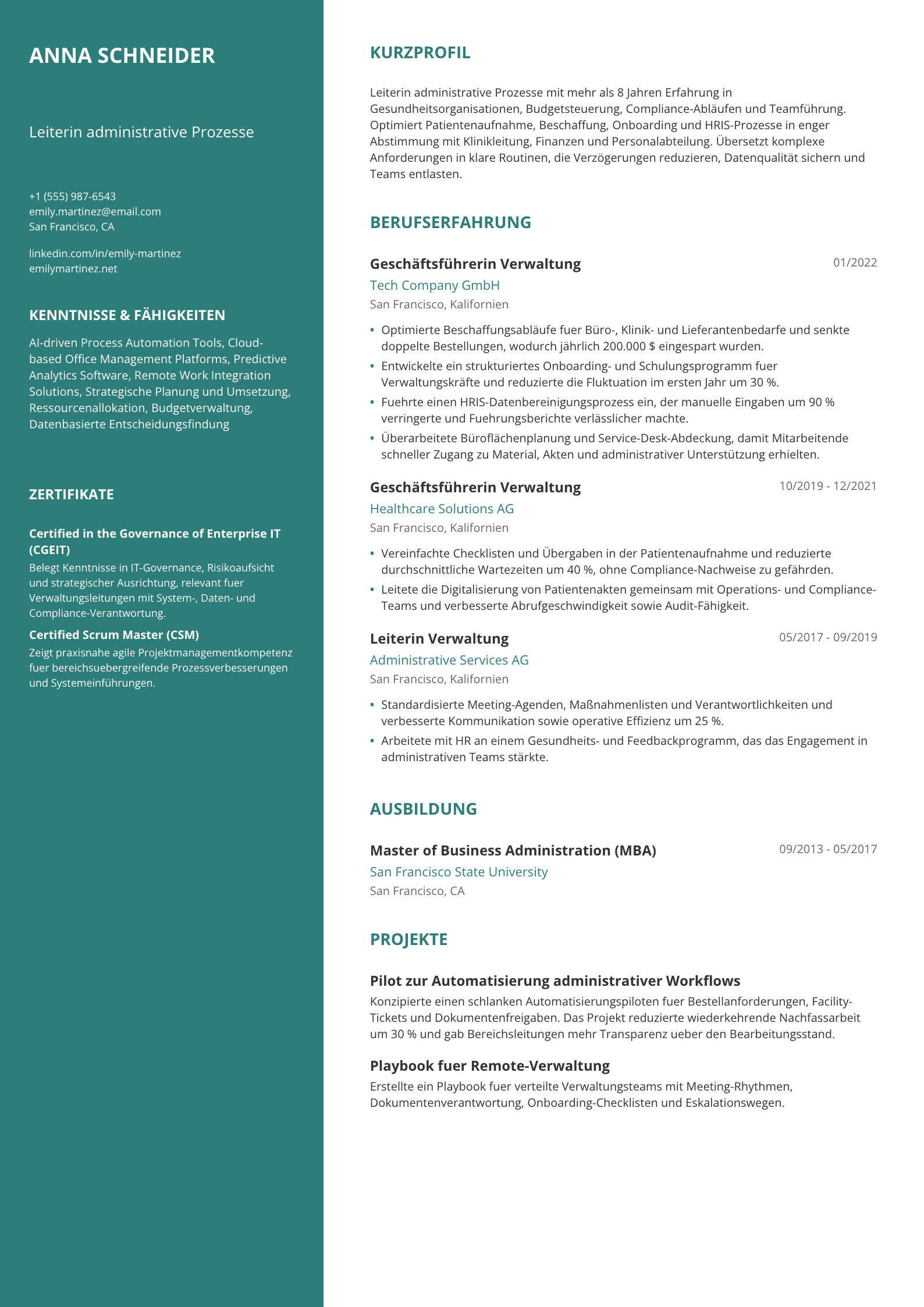 Leiterin Administration