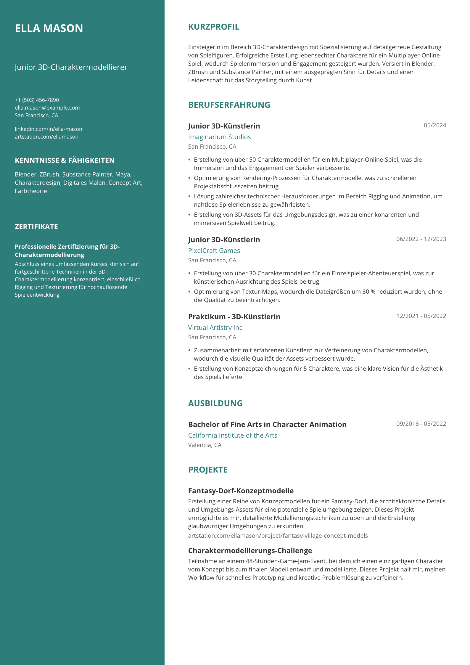 Junior 3D-Künstlerin