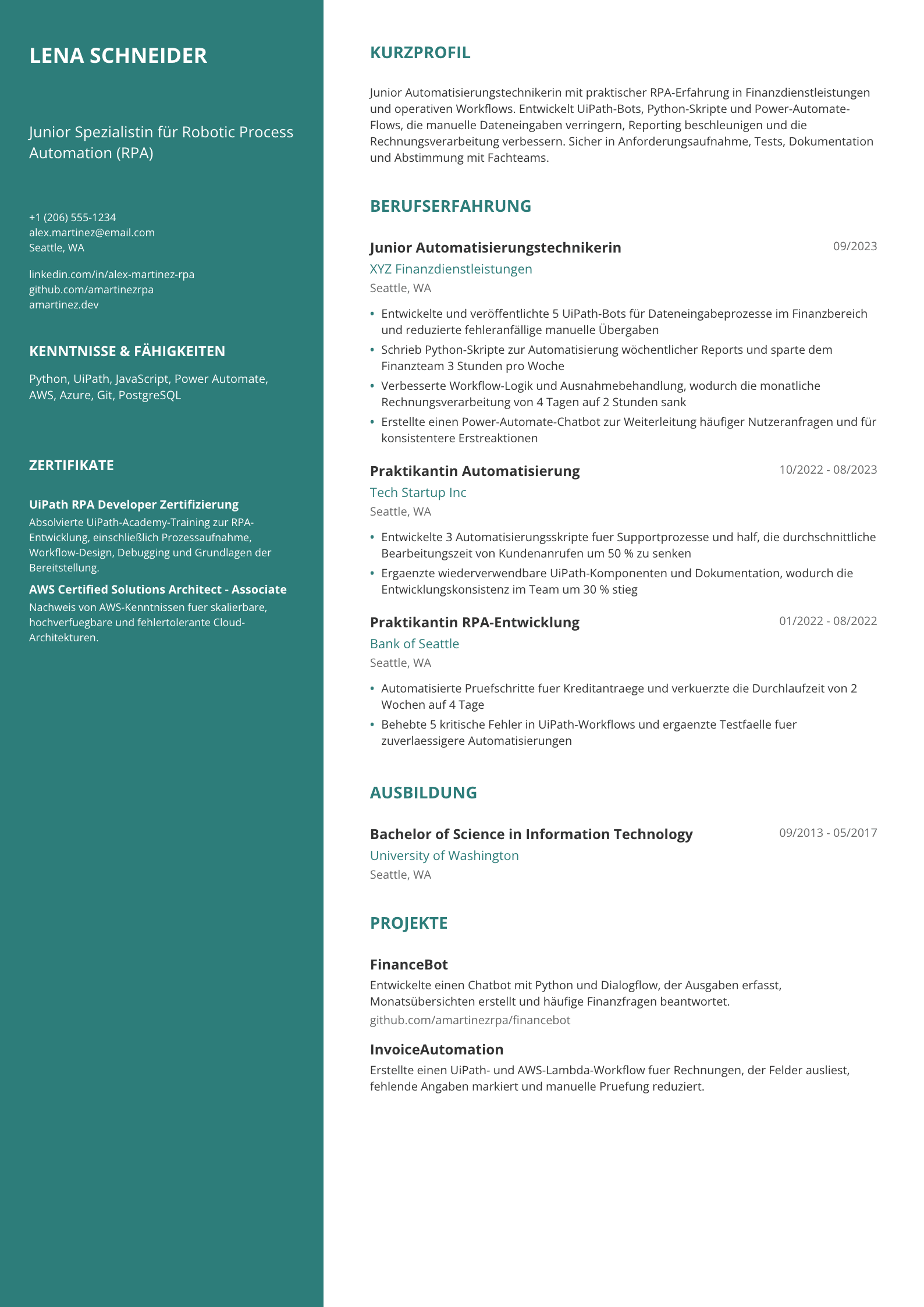 Junior Automatisierungstechnikerin