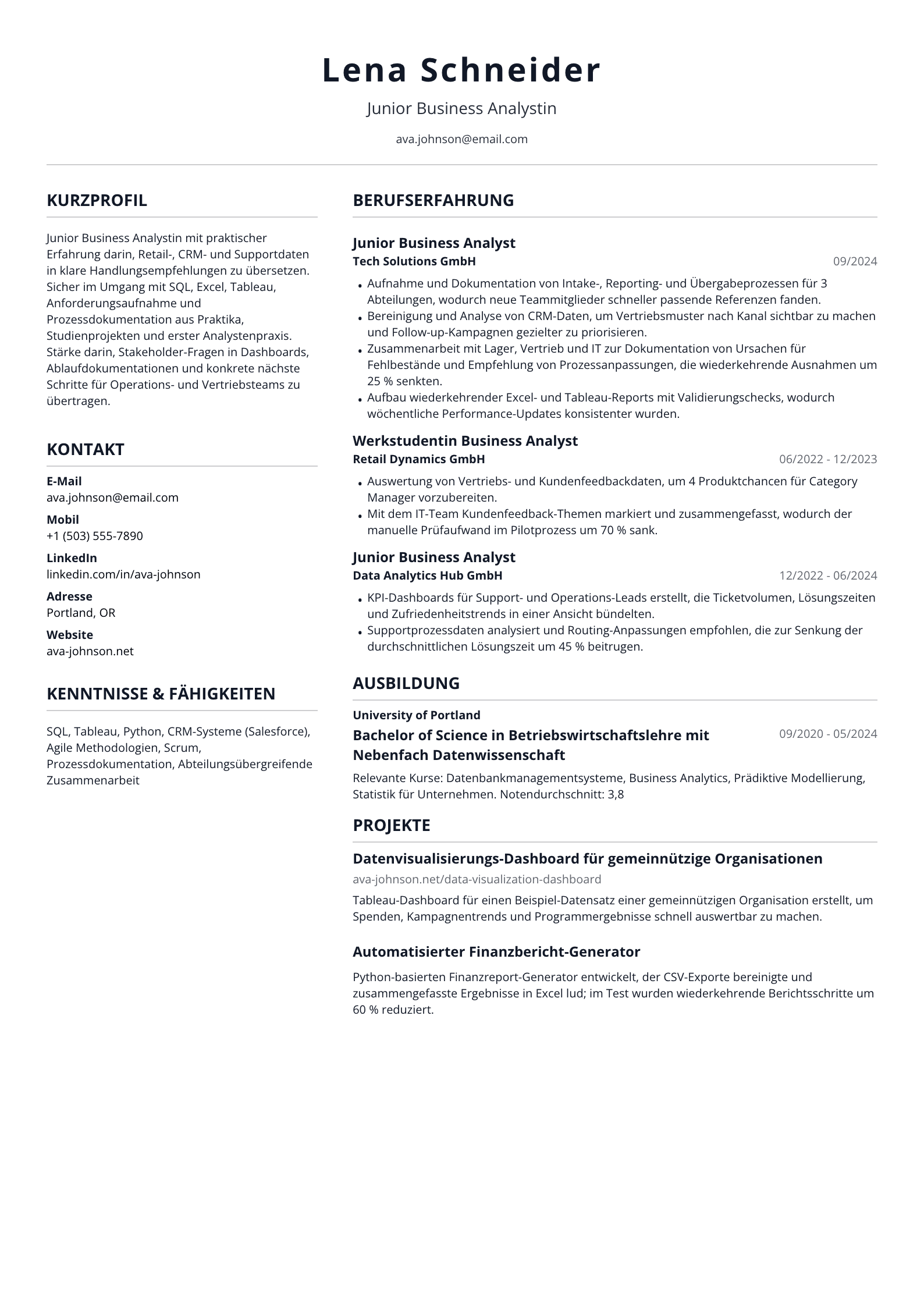 Junior Business Analystin