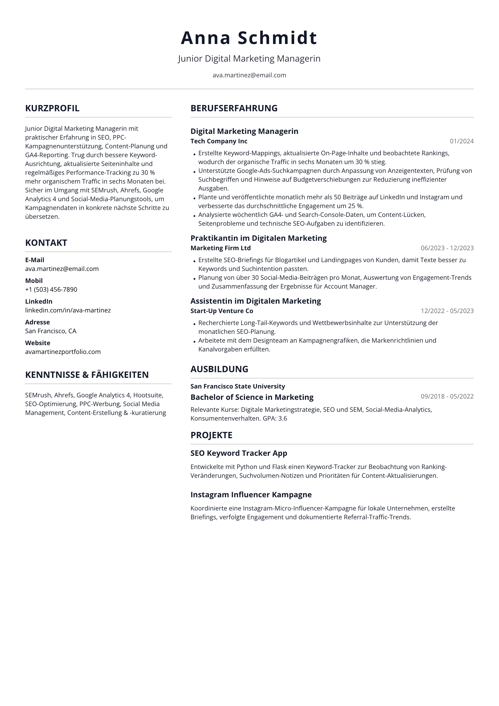Junior Digital Marketing Managerin