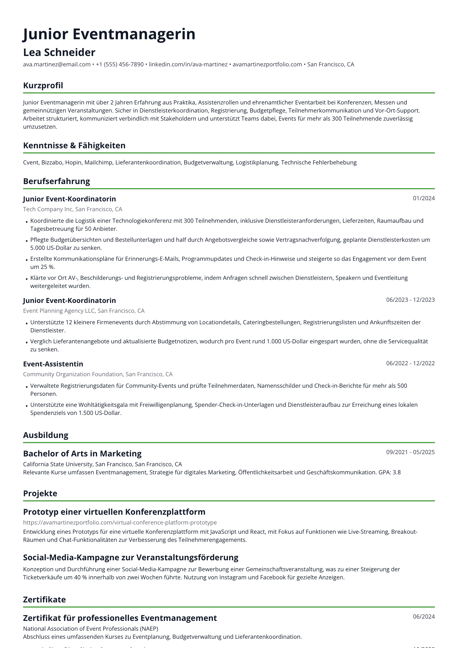 Junior Eventmanagerin