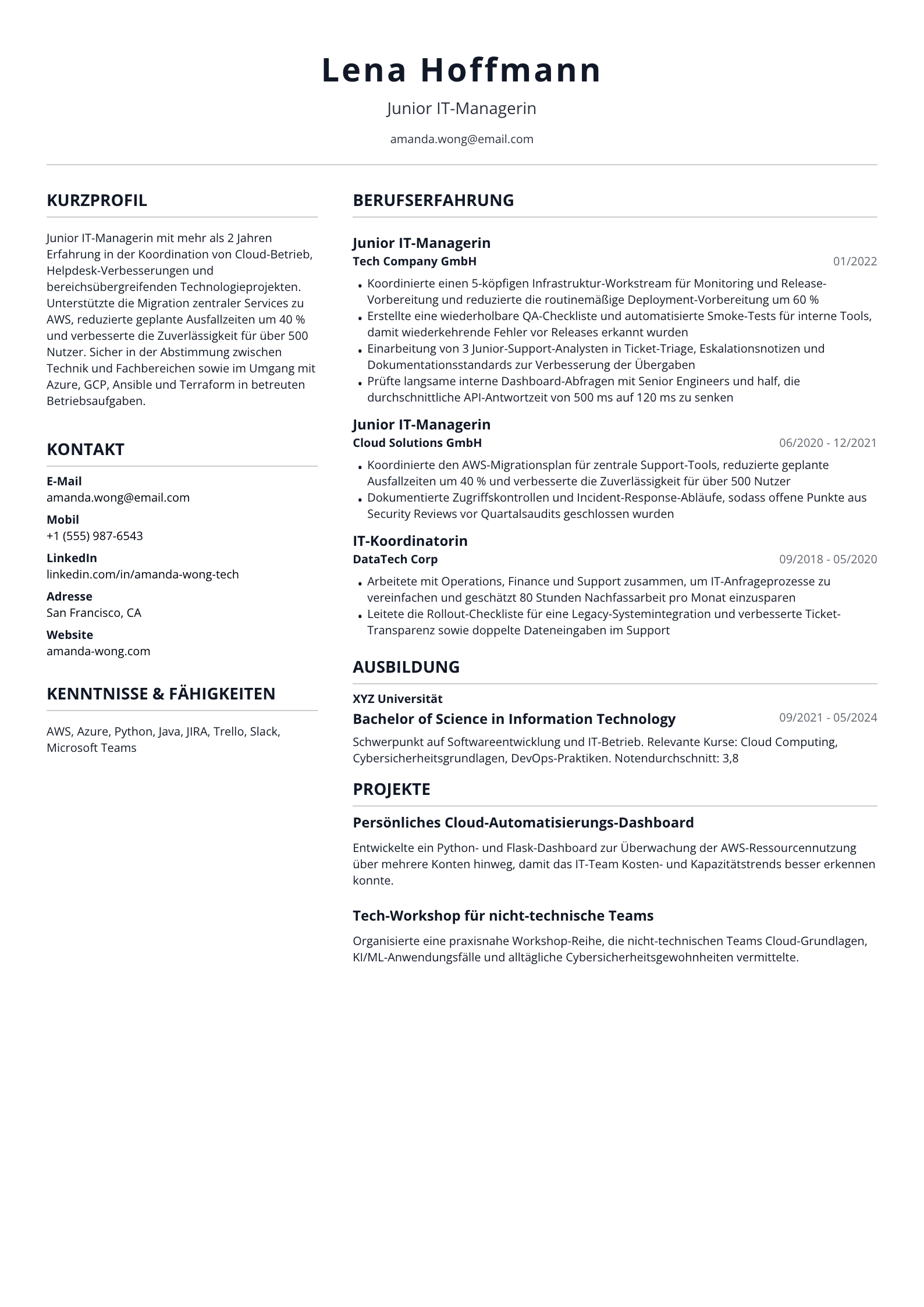 Junior IT-Managerin