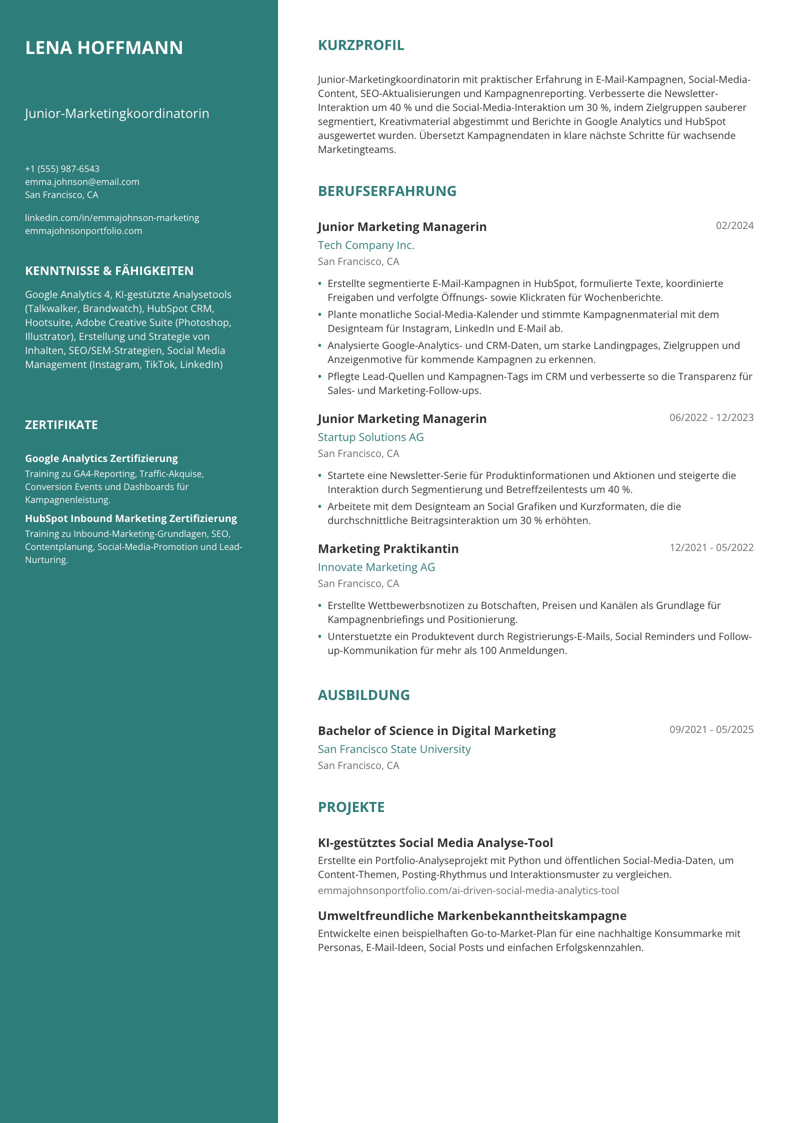 Junior-Marketingkoordinatorin