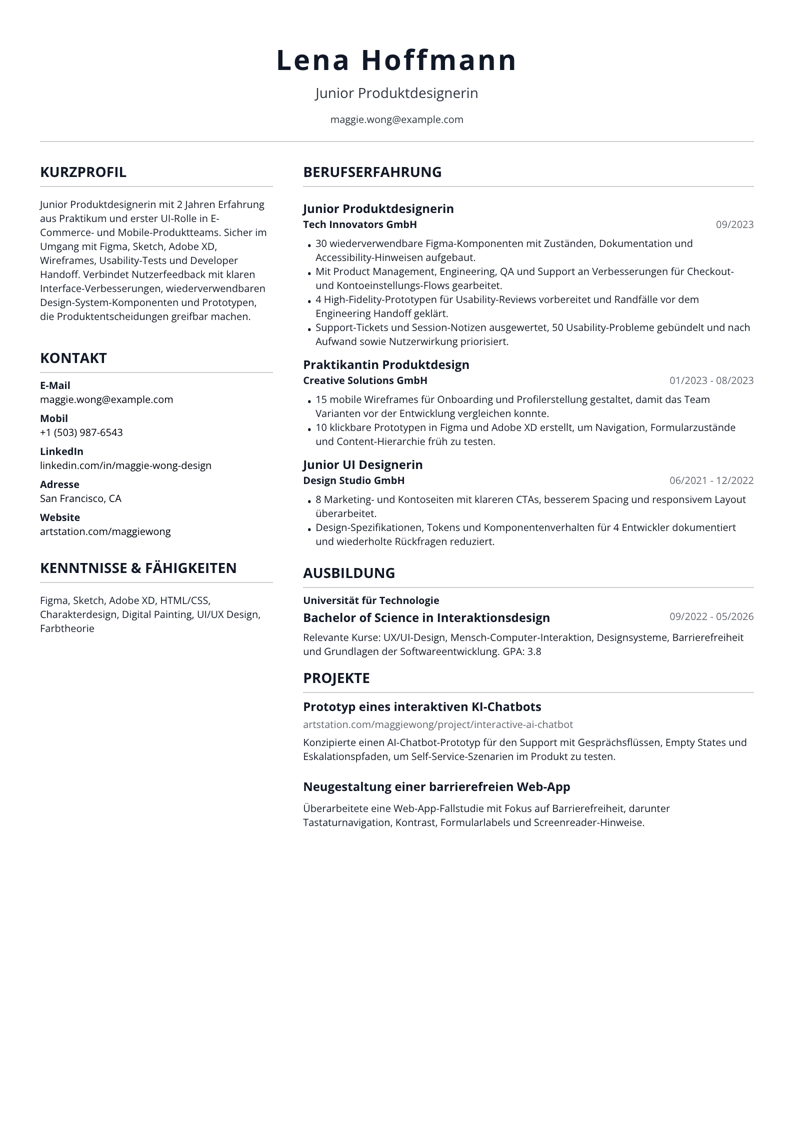 Junior Produktdesignerin