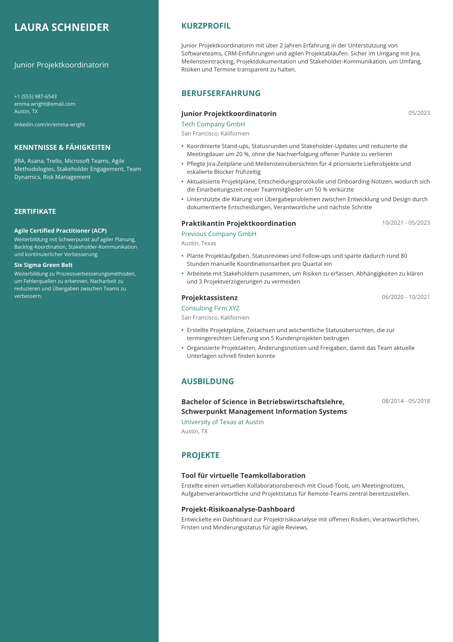 Junior Projektkoordinatorin
