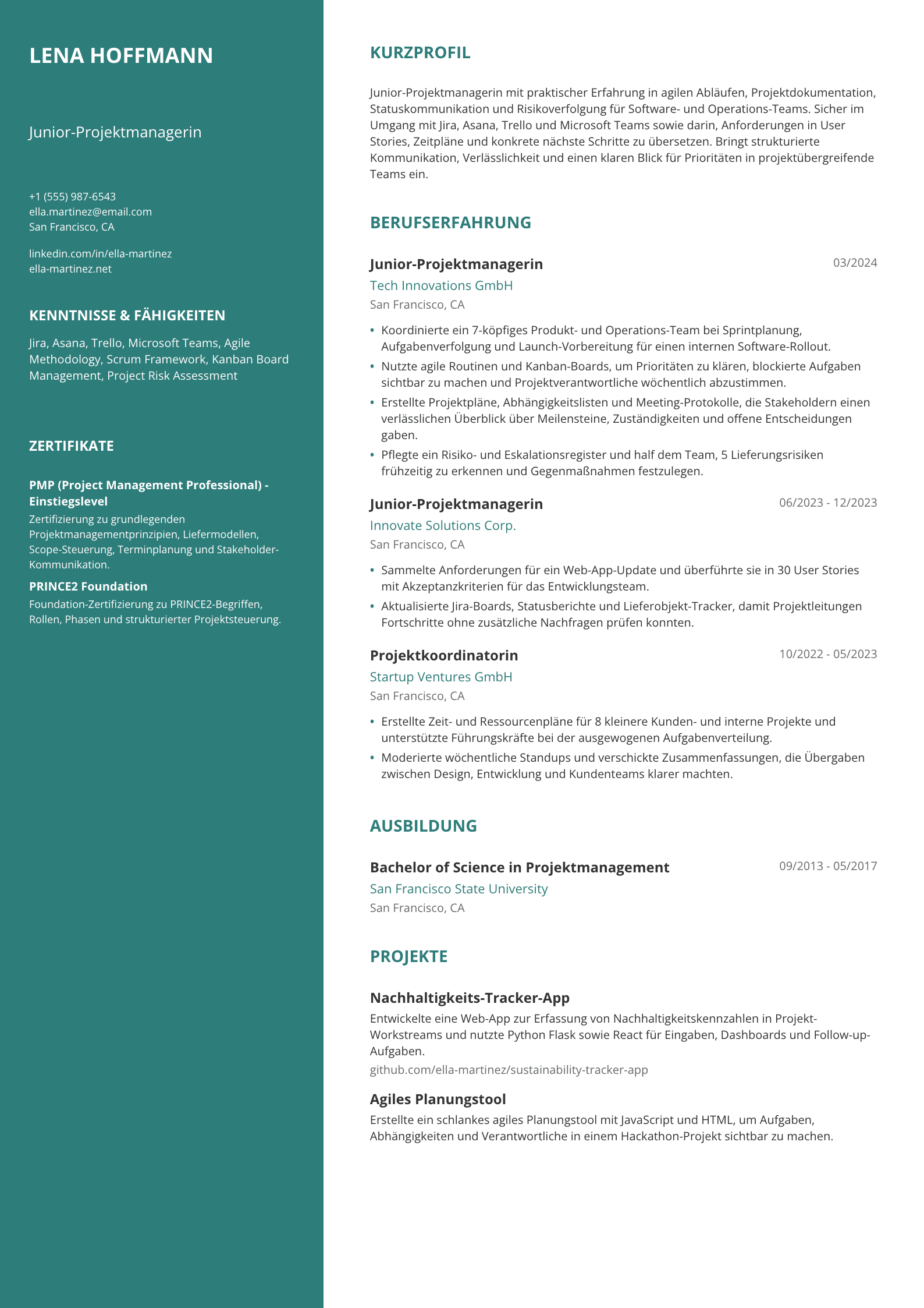 Junior-Projektmanagerin