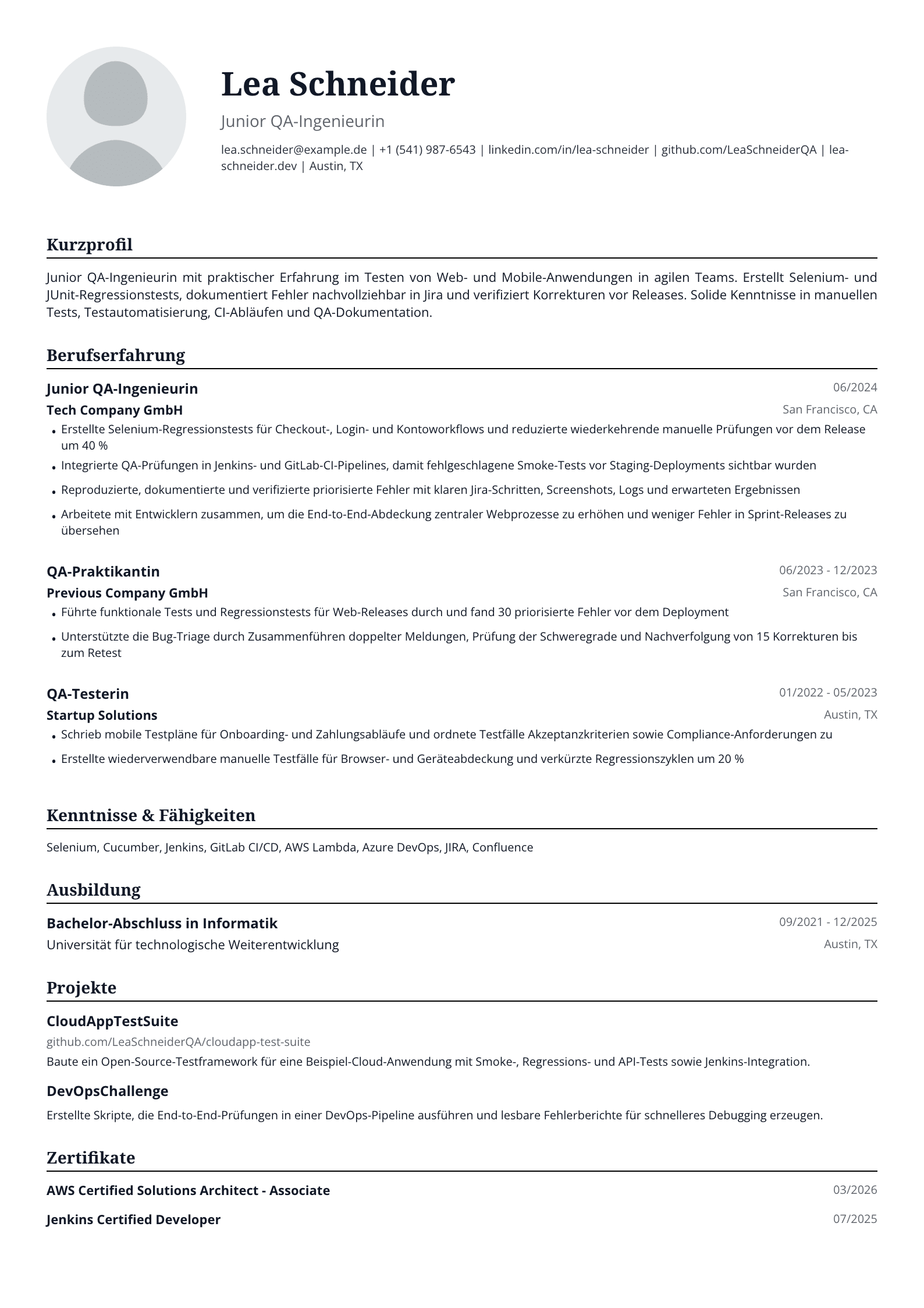 Junior QA-Ingenieurin