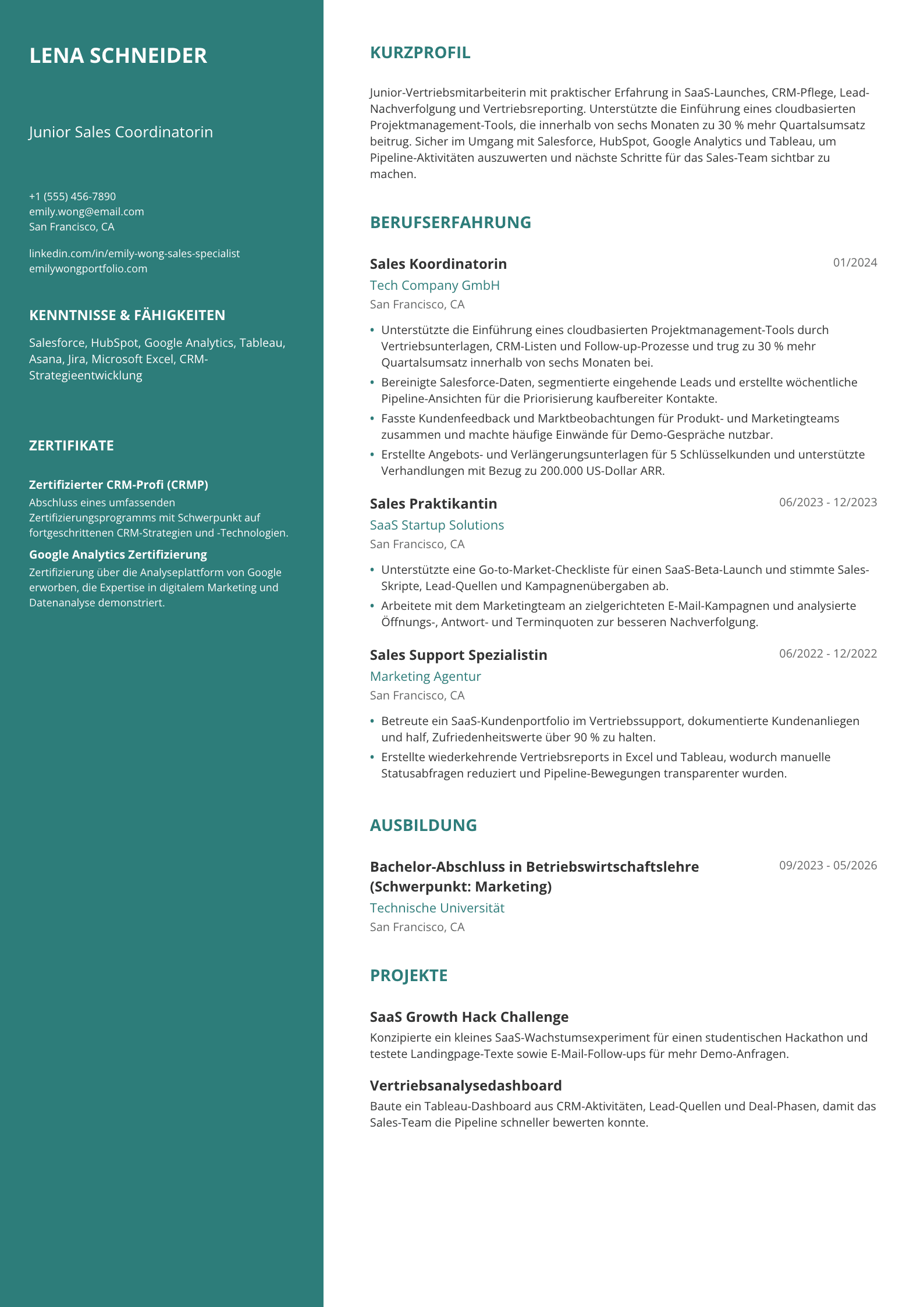 Junior Sales Managerin