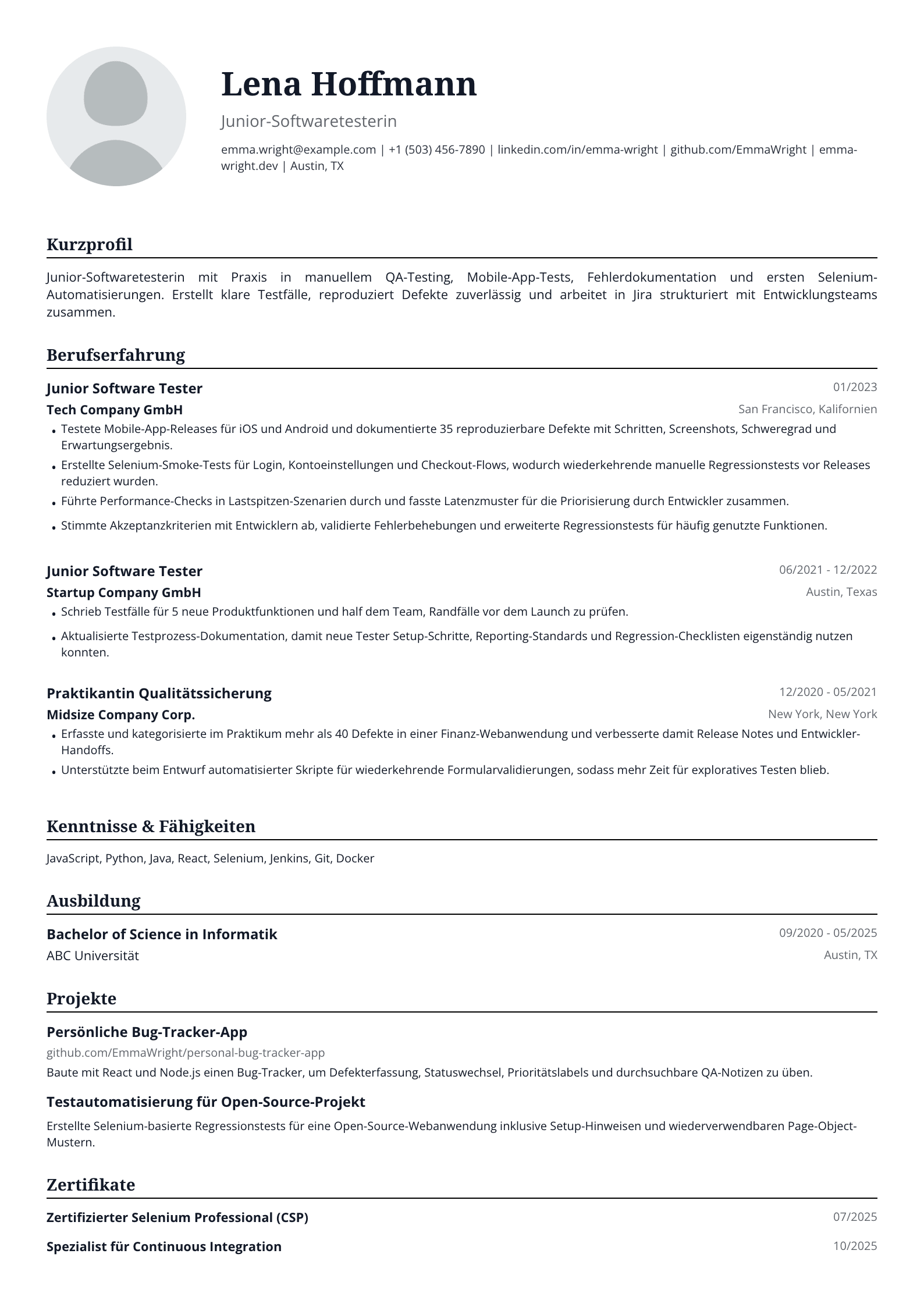 Junior-Softwaretesterin