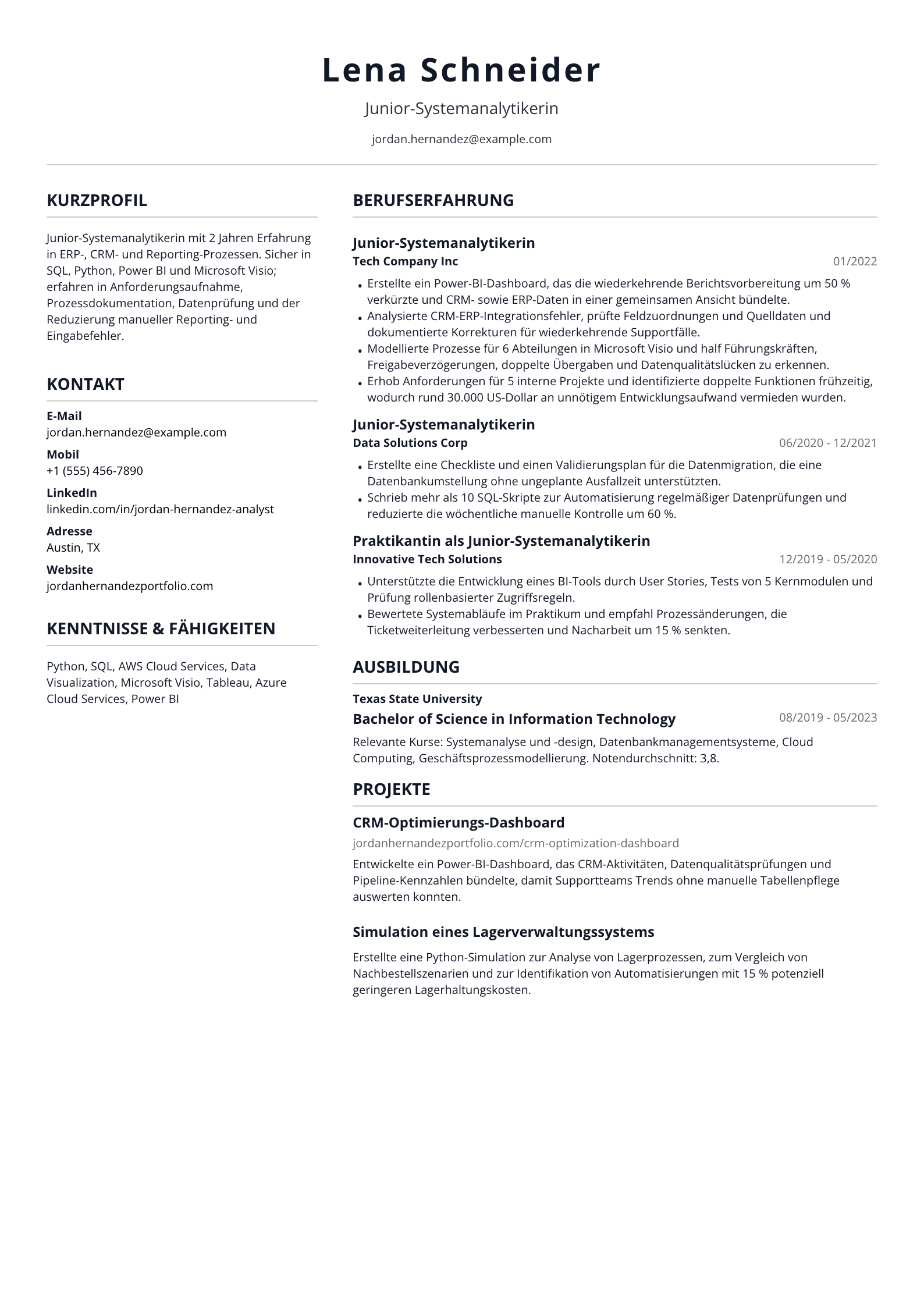 Junior-Systemanalytikerin
