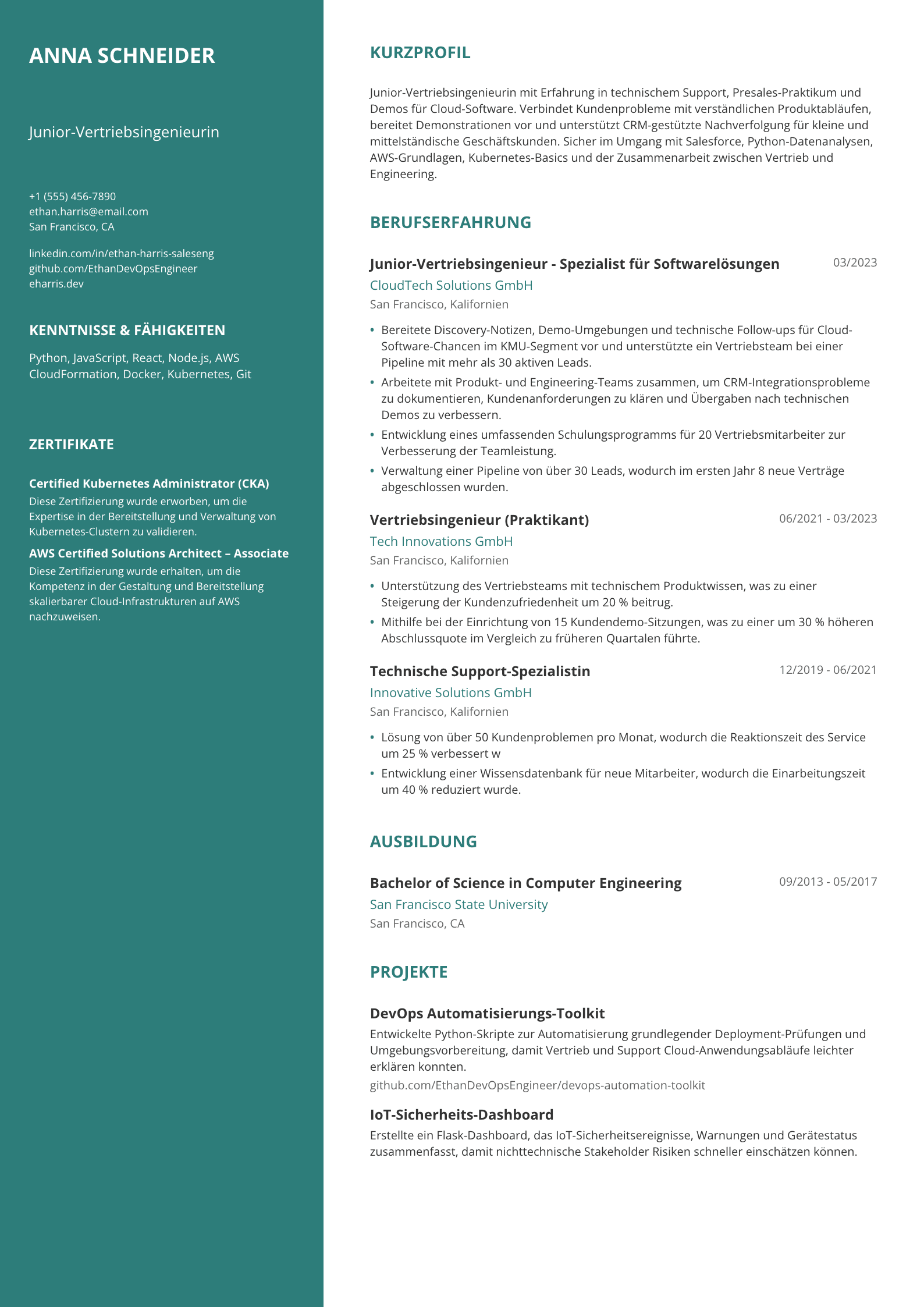 Junior-Vertriebsingenieurin
