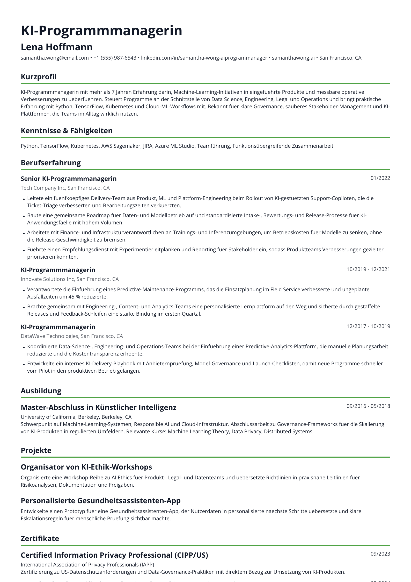 KI-Programmmanagerin