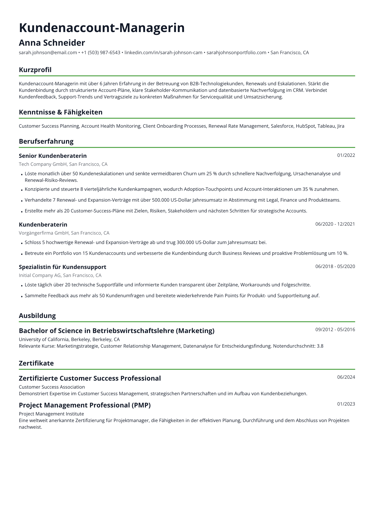 Kundenaccount-Managerin