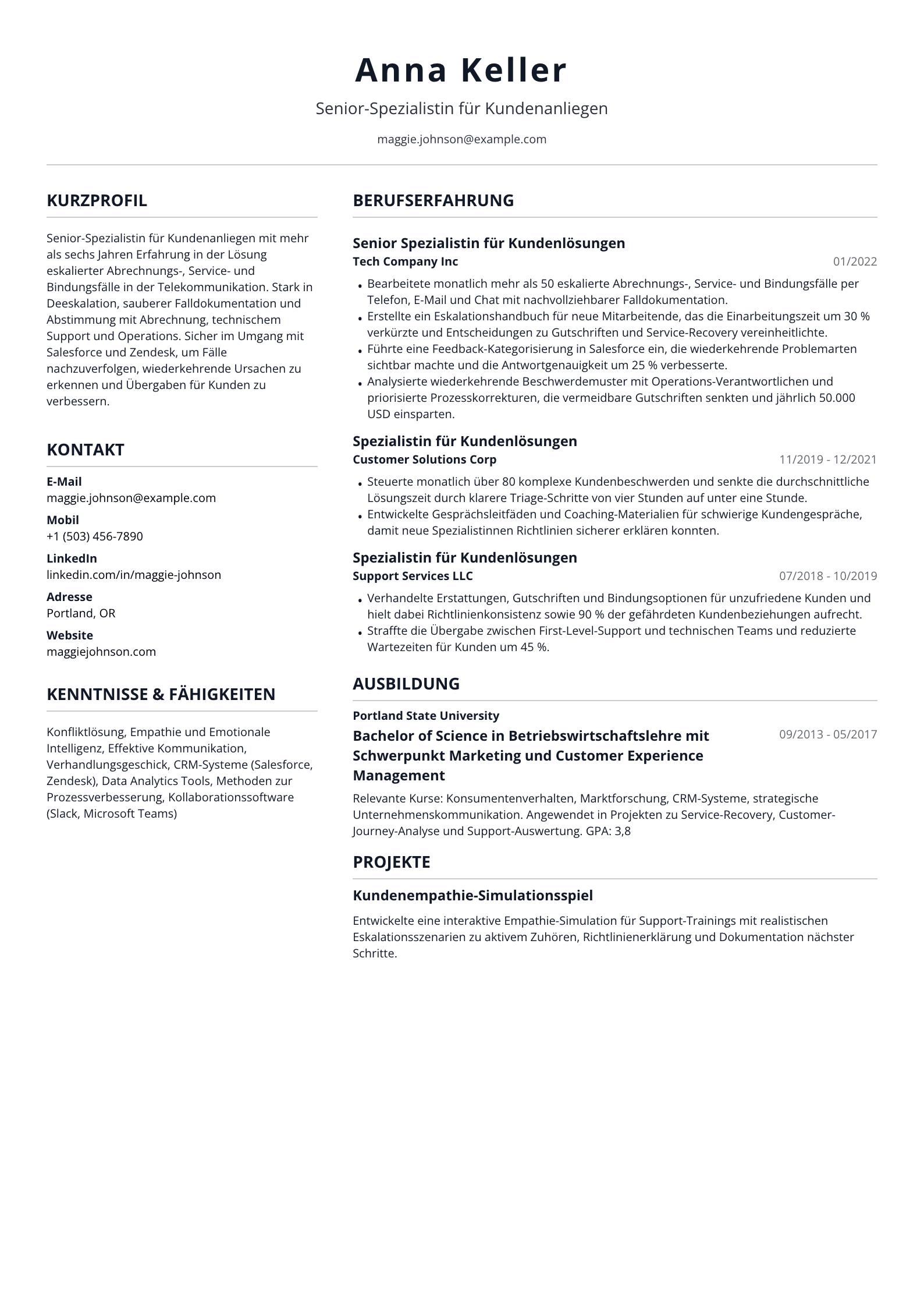 Spezialistin für Kundenanliegen