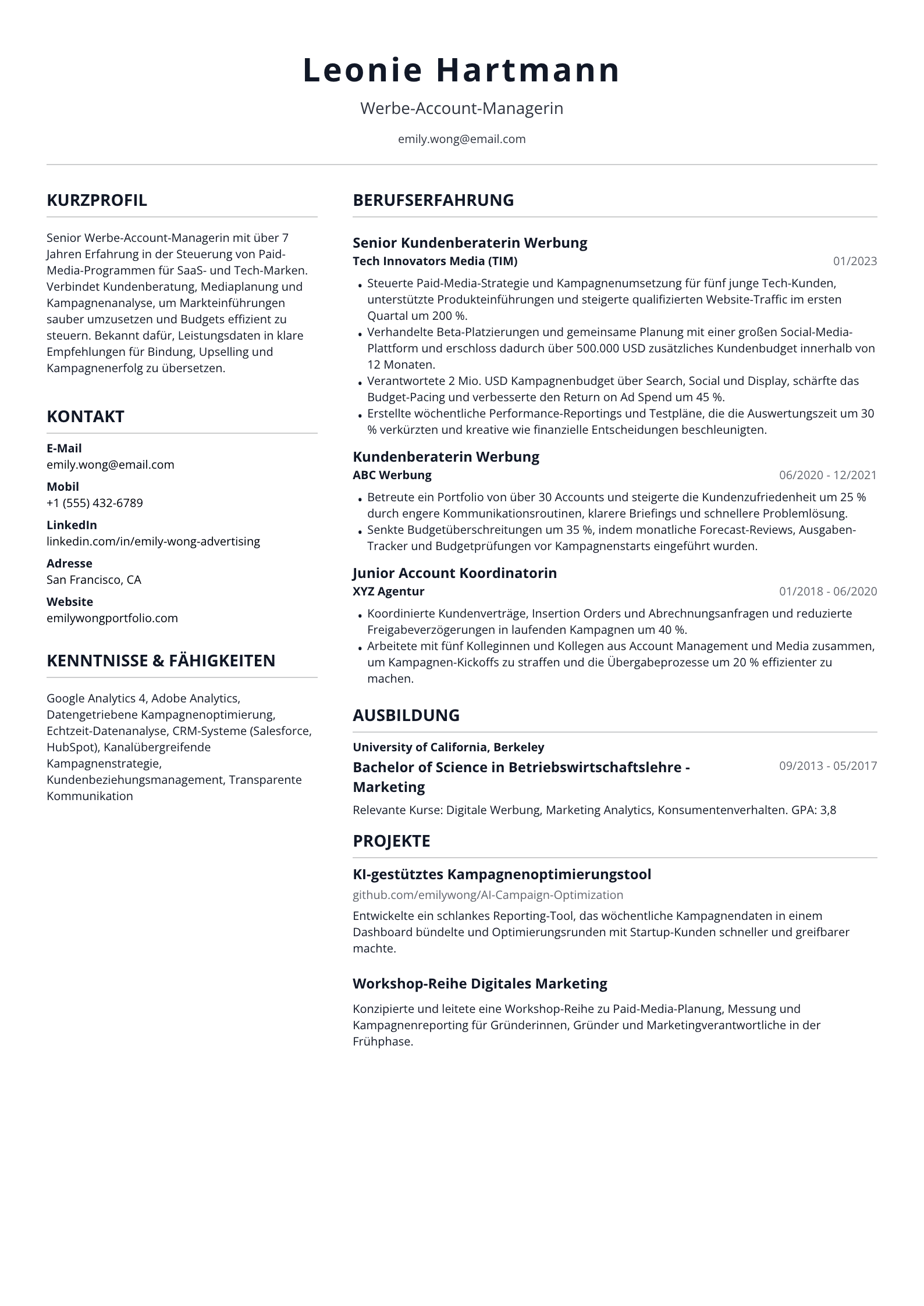 Werbe-Account-Managerin