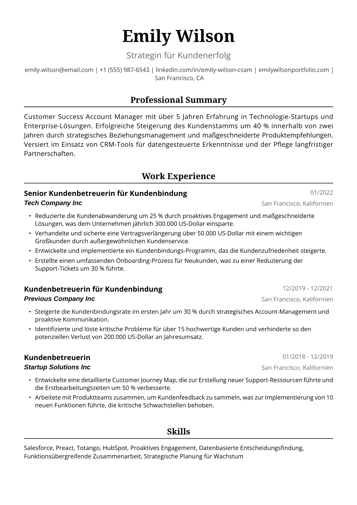 Musterlebenslauf Kundenbetreuerin für Kundenbindung