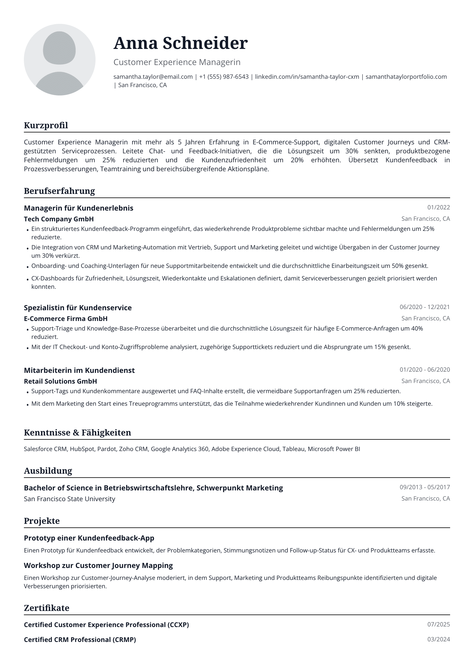 Customer Experience Managerin