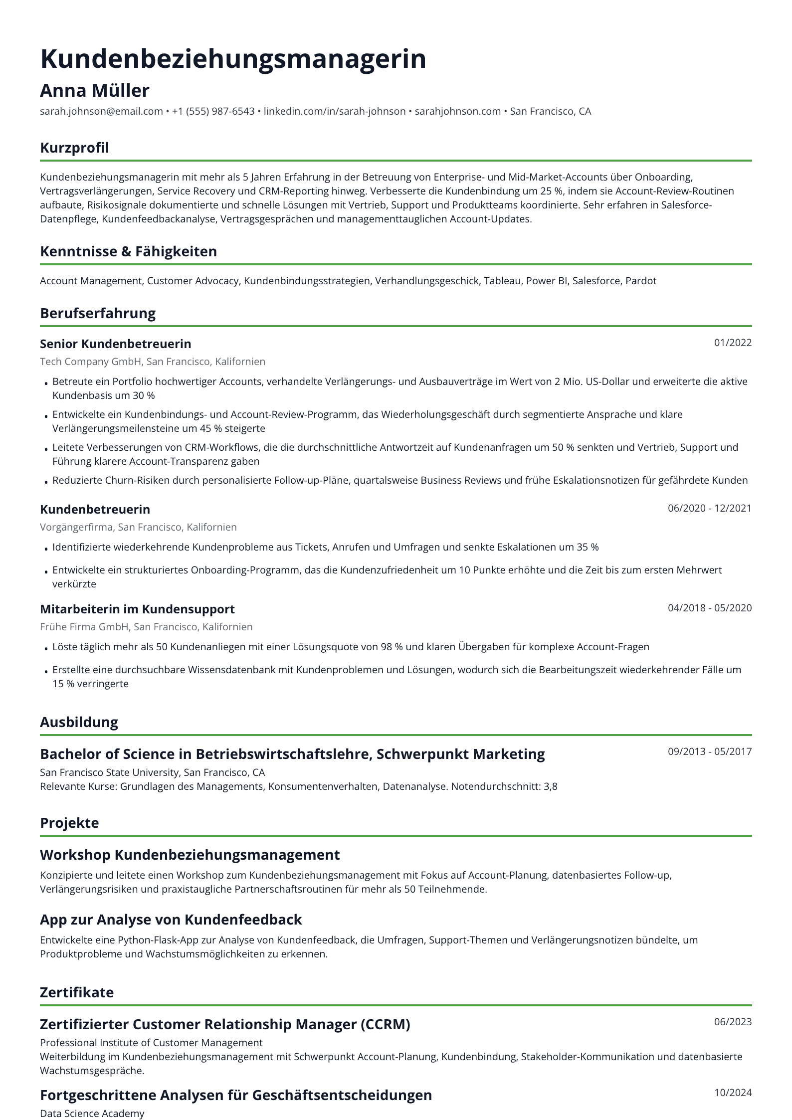 Kundenbeziehungsmanagerin