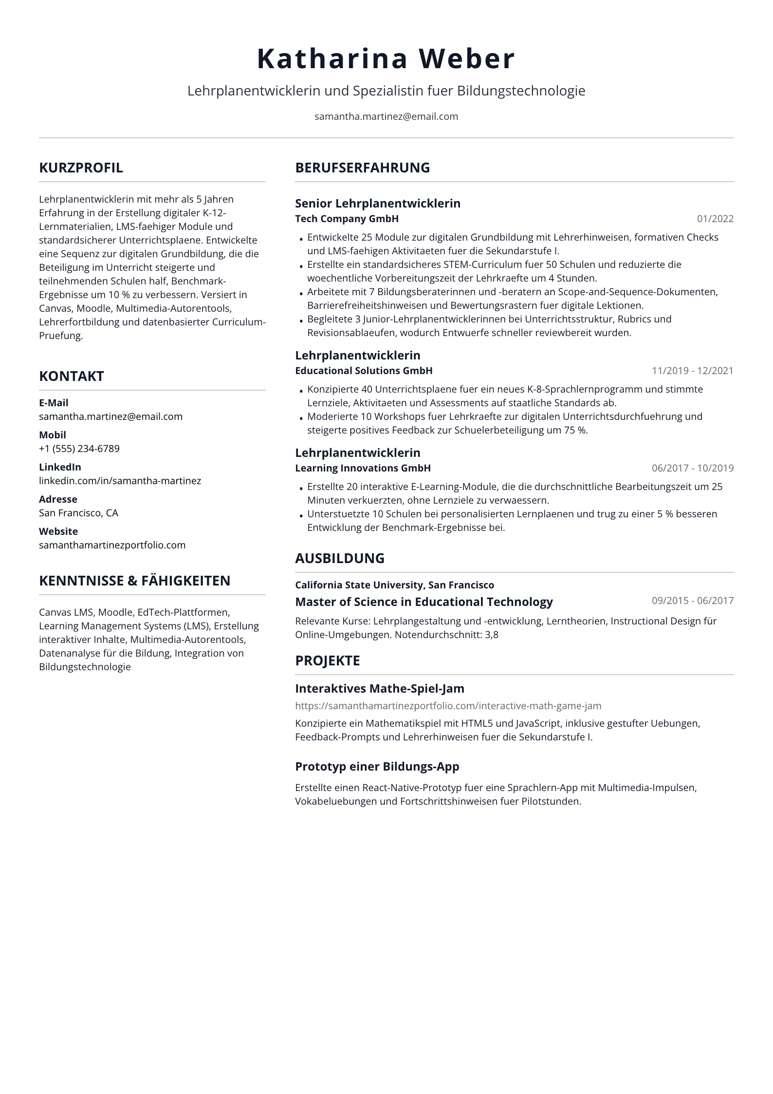 Lehrplanentwicklerin