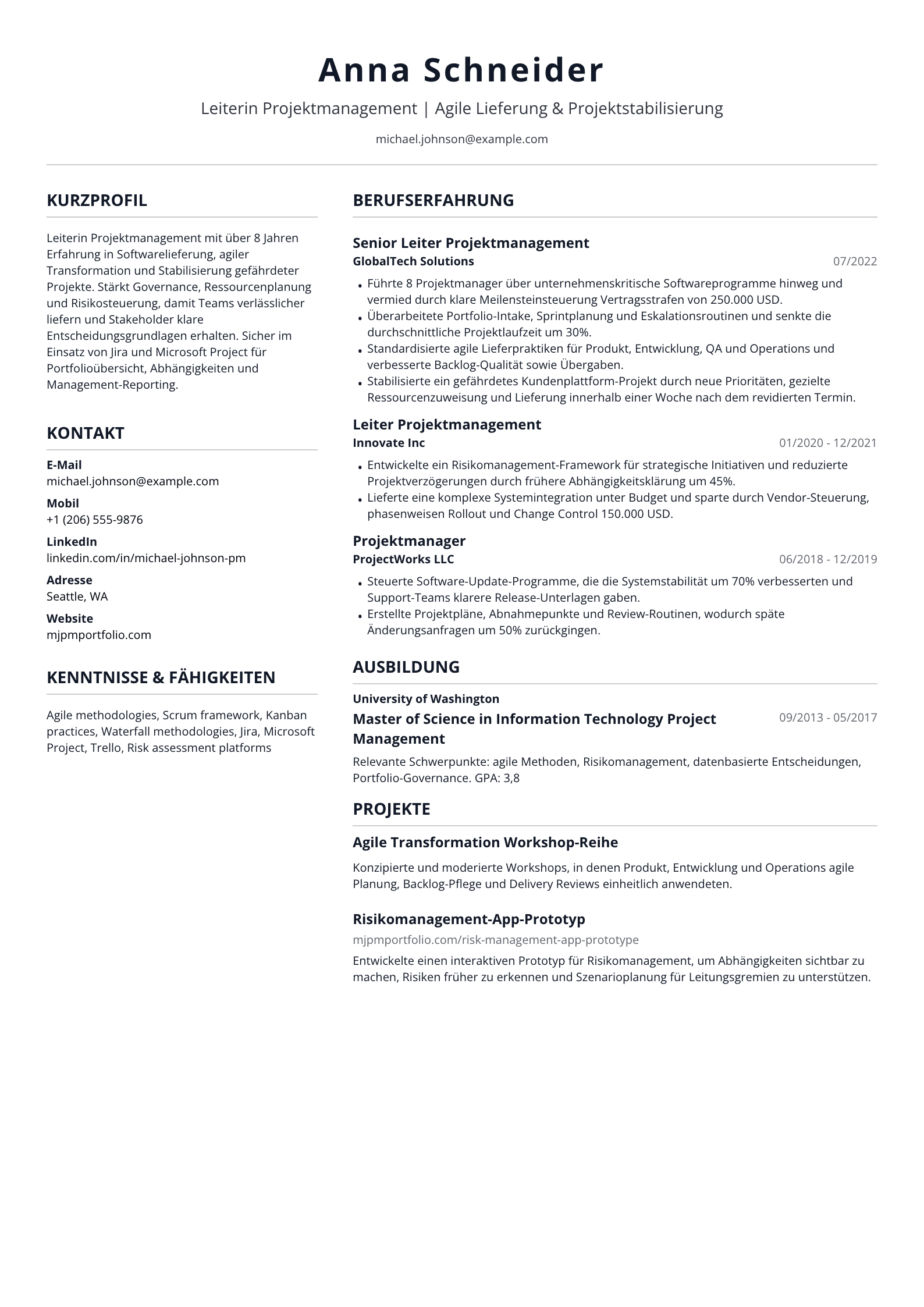 Leiterin Projektmanagement