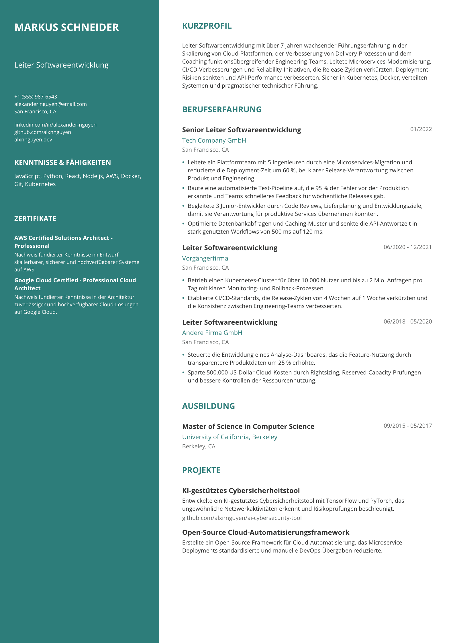 Leiter Softwareentwicklung