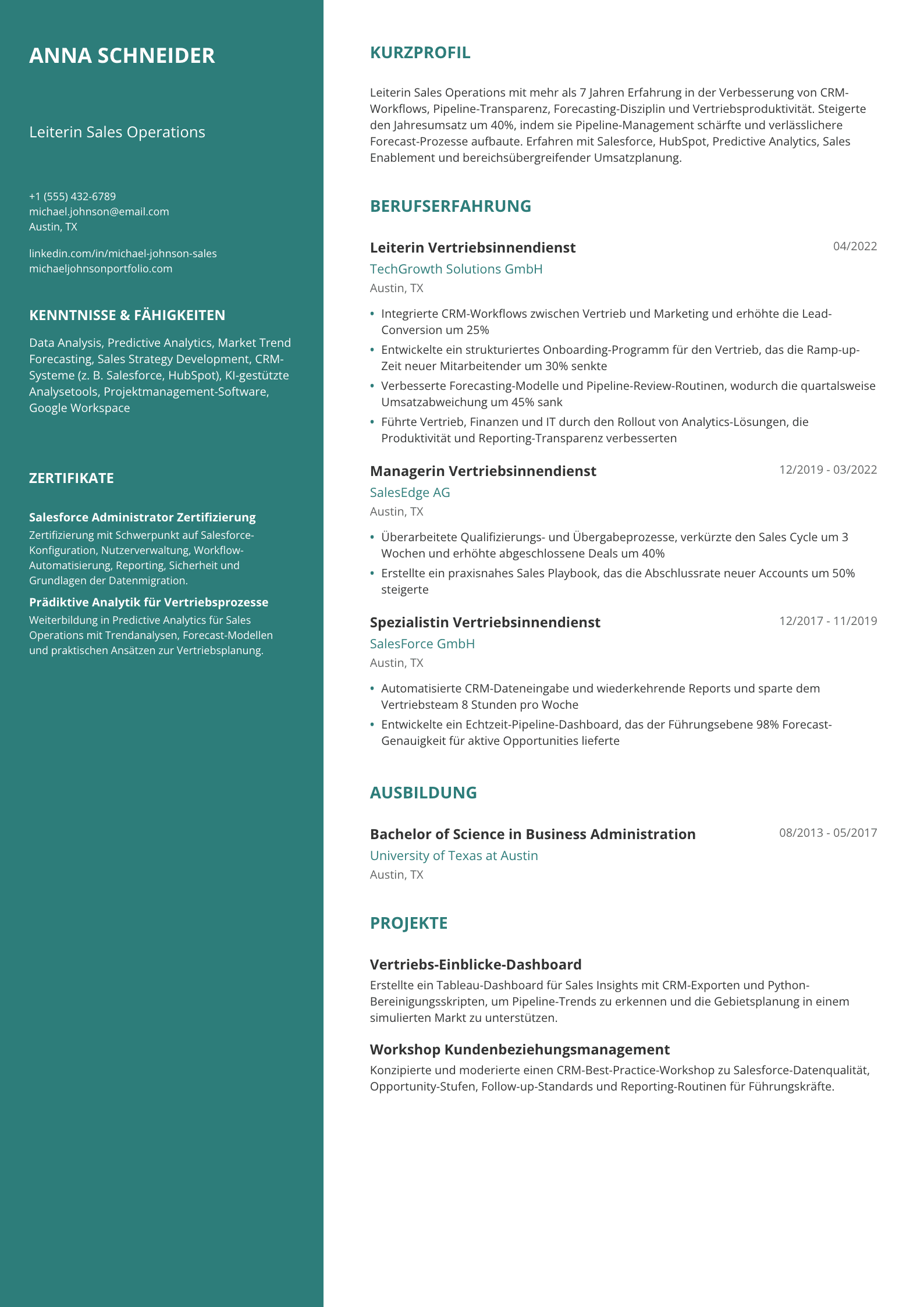 Leiterin Sales Operations