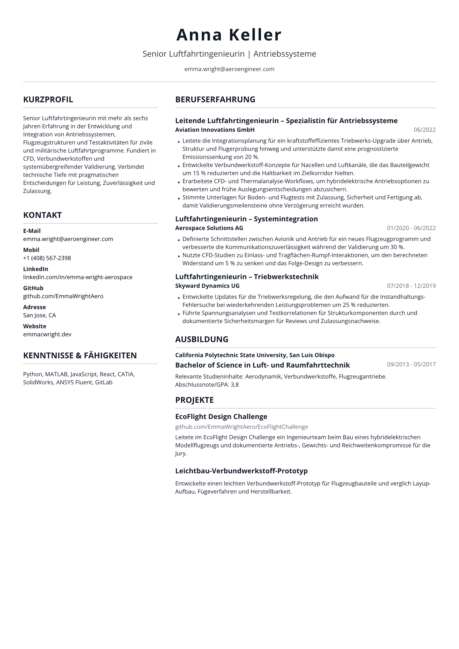 Luftfahrtingenieurin