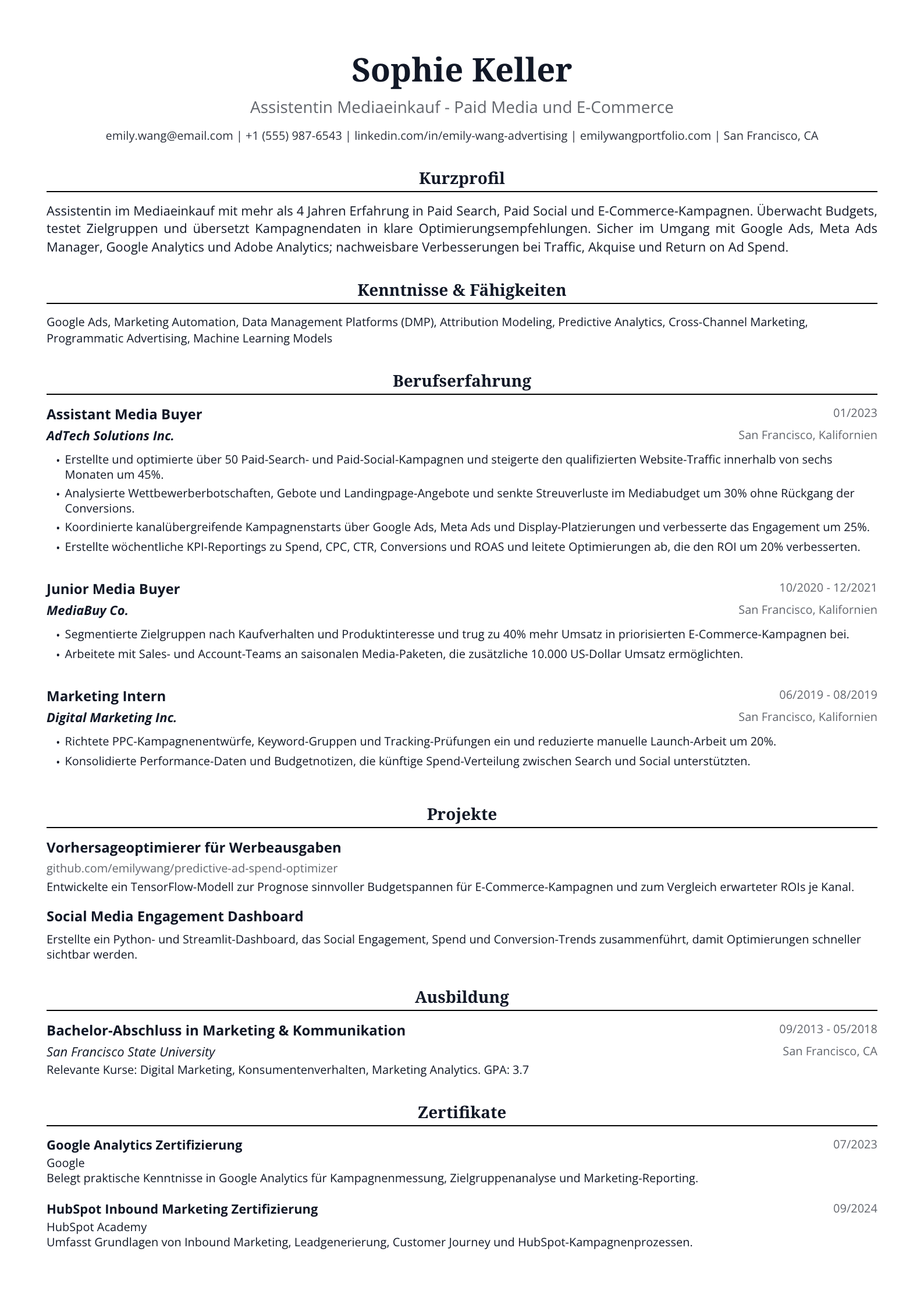 Assistentin Mediaeinkauf
