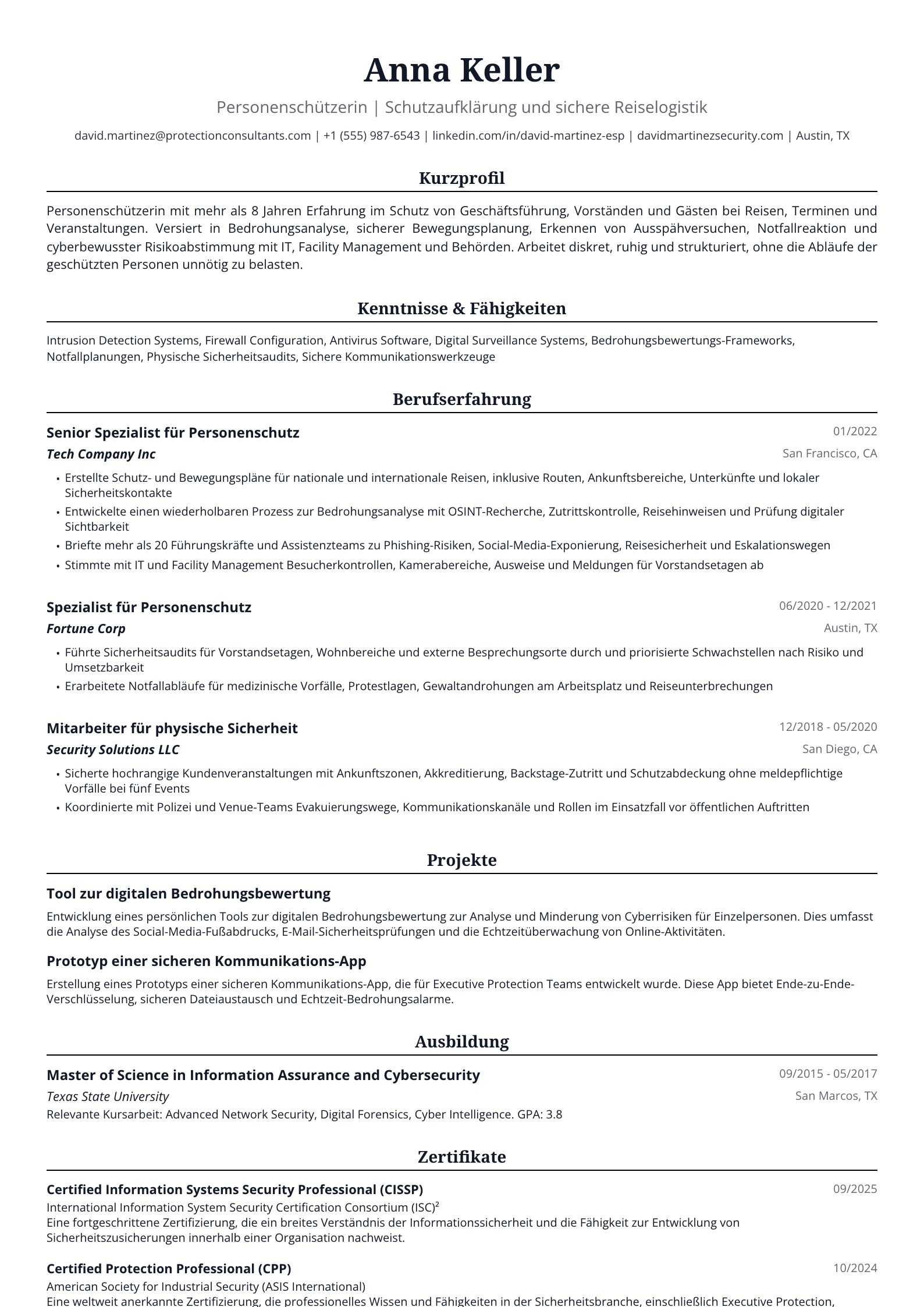 Personenschützerin