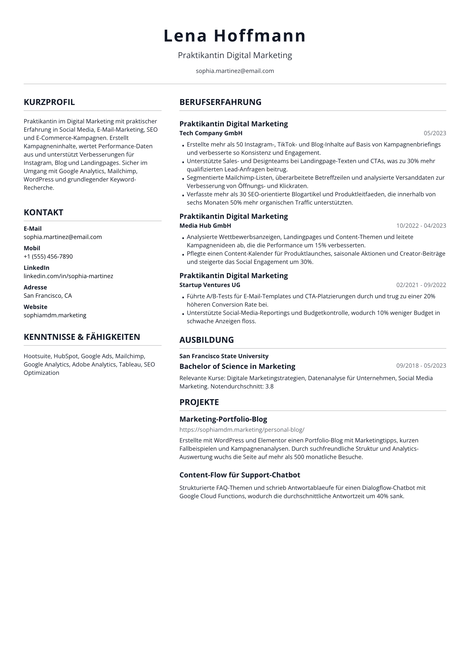 Praktikantin Digital Marketing