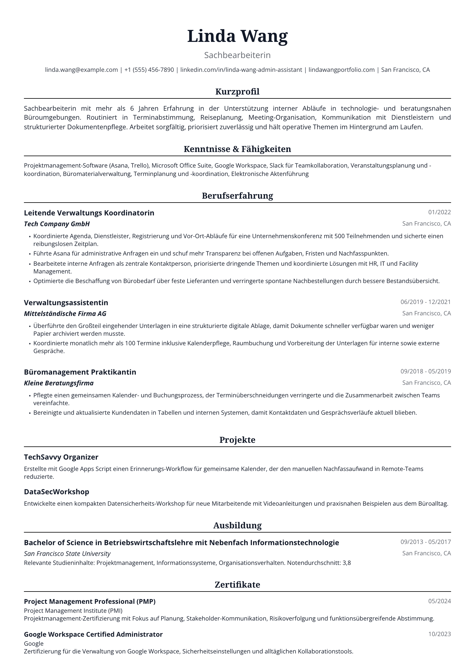 Sachbearbeiterin