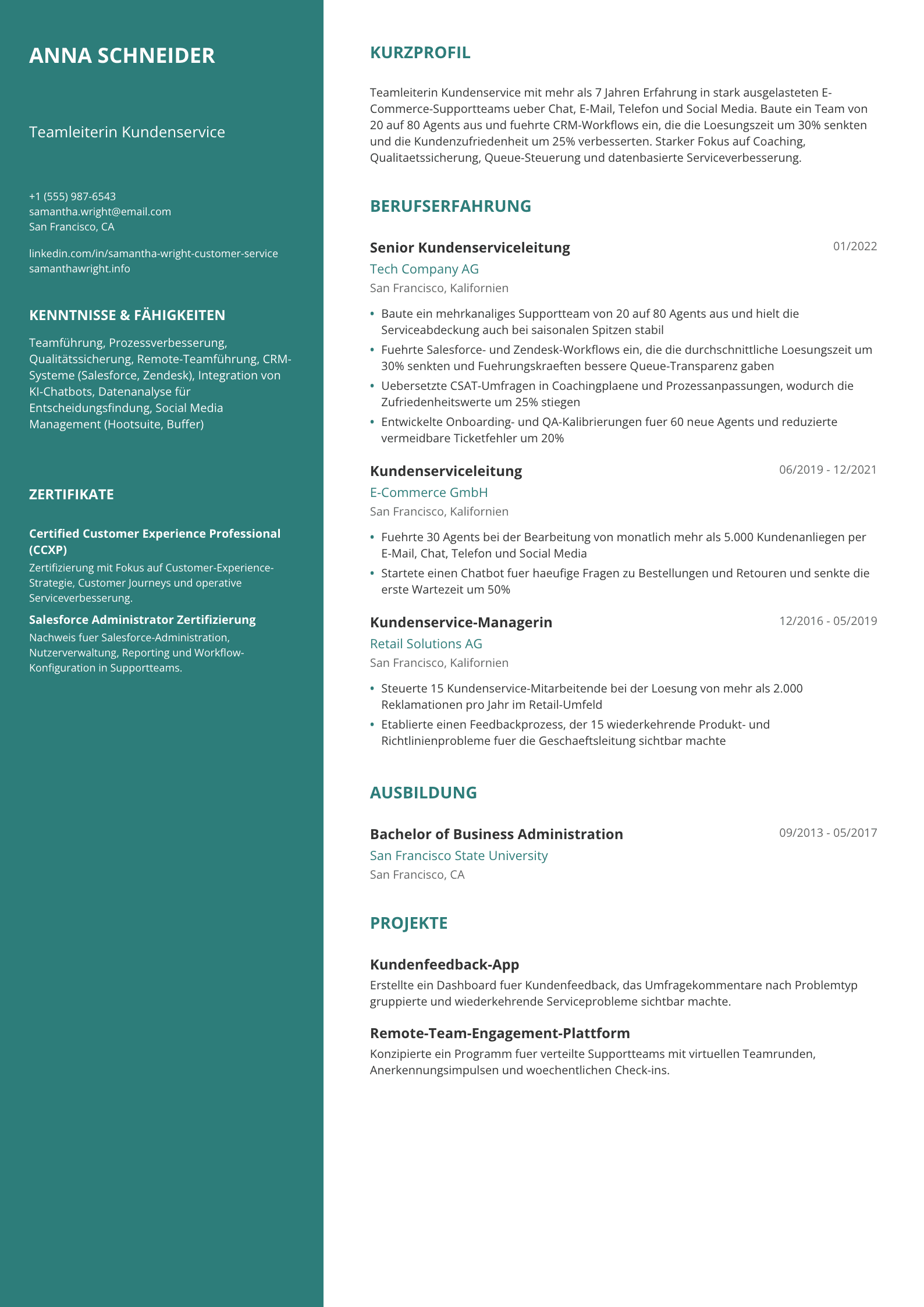 Teamleiterin Kundenservice