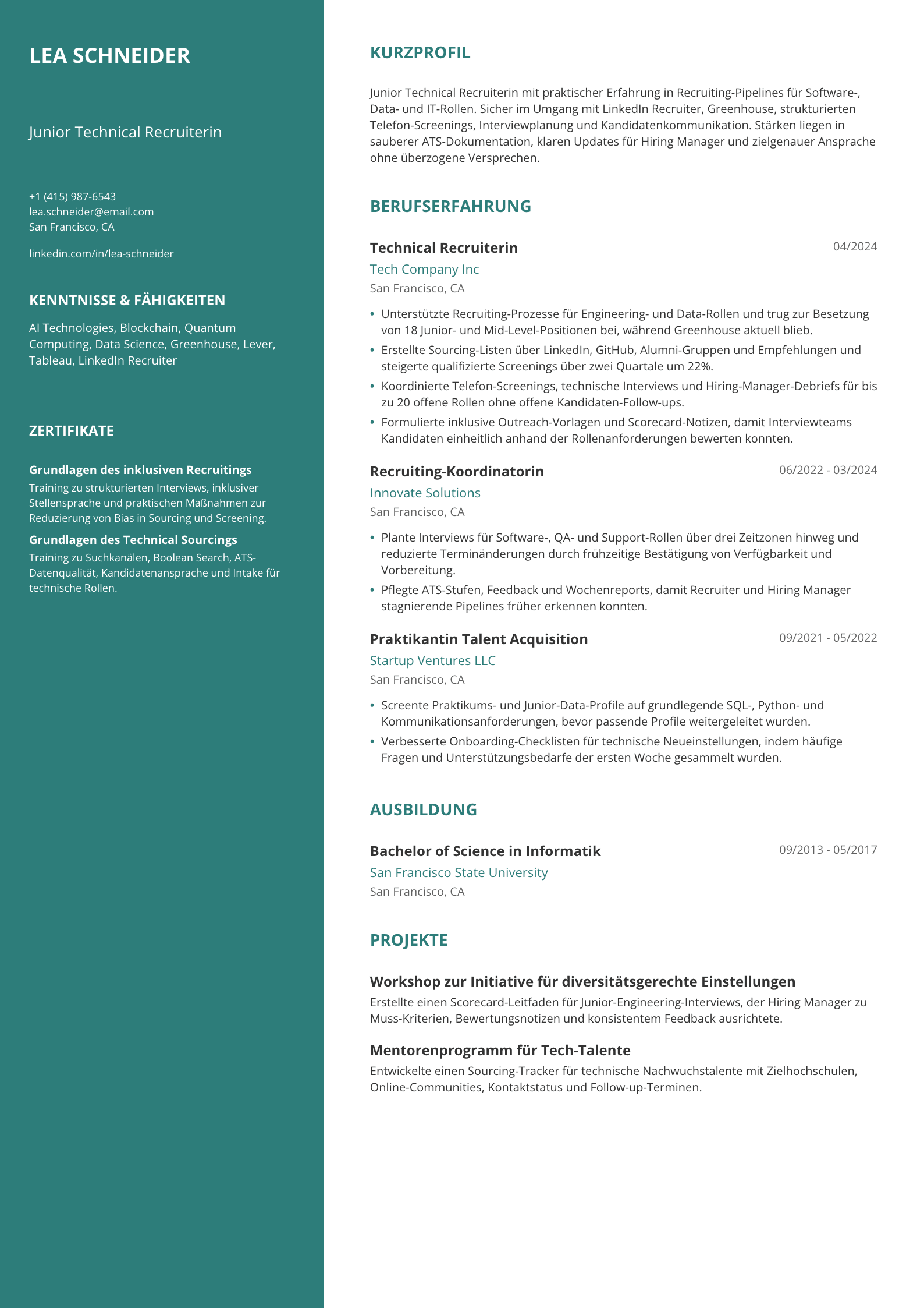 Junior Technical Recruiterin