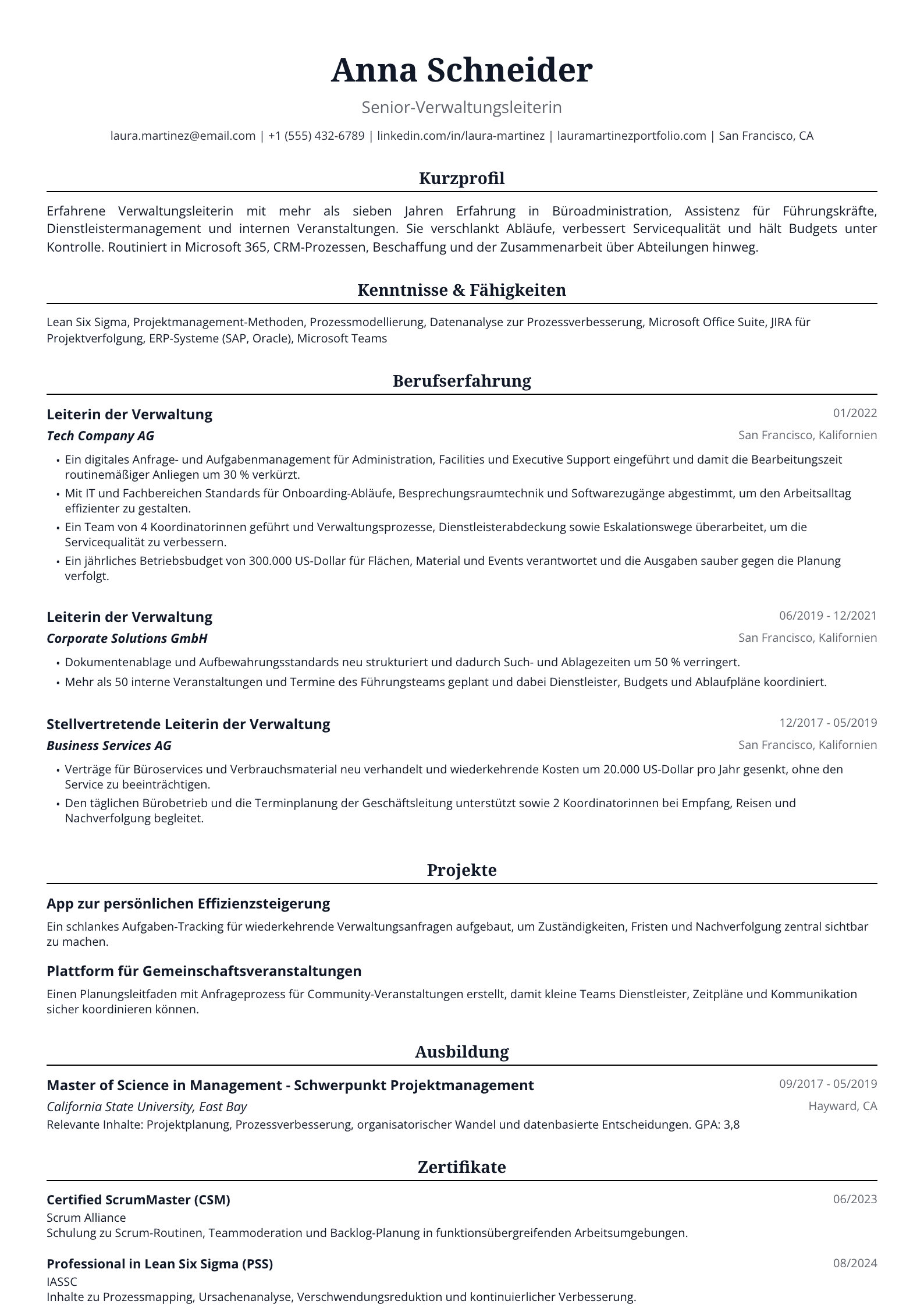 Verwaltungsleiterin