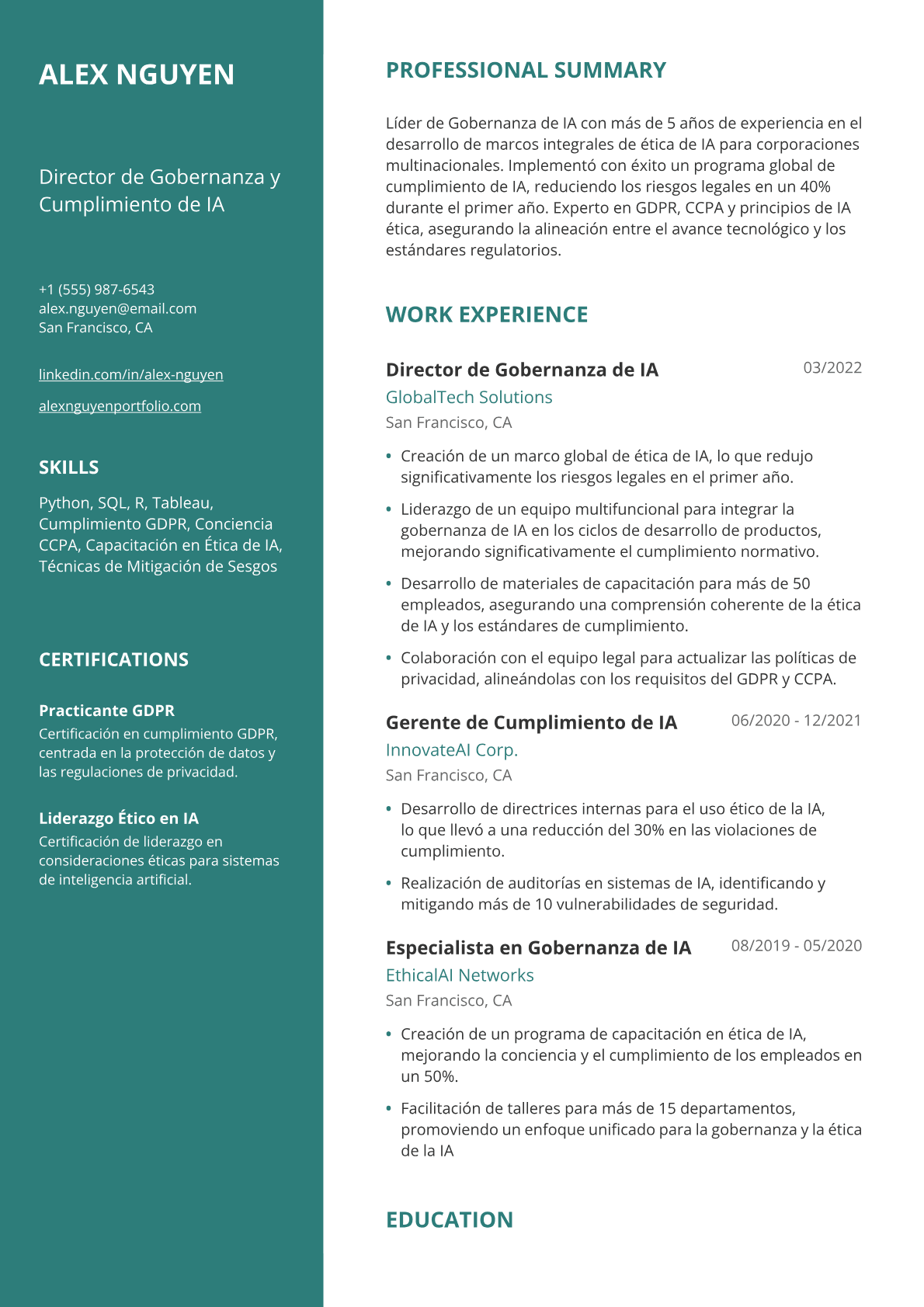 Líder de Gobernanza de IA