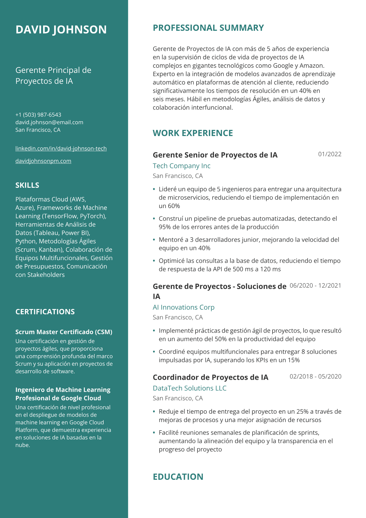 Gerente de Proyectos de IA