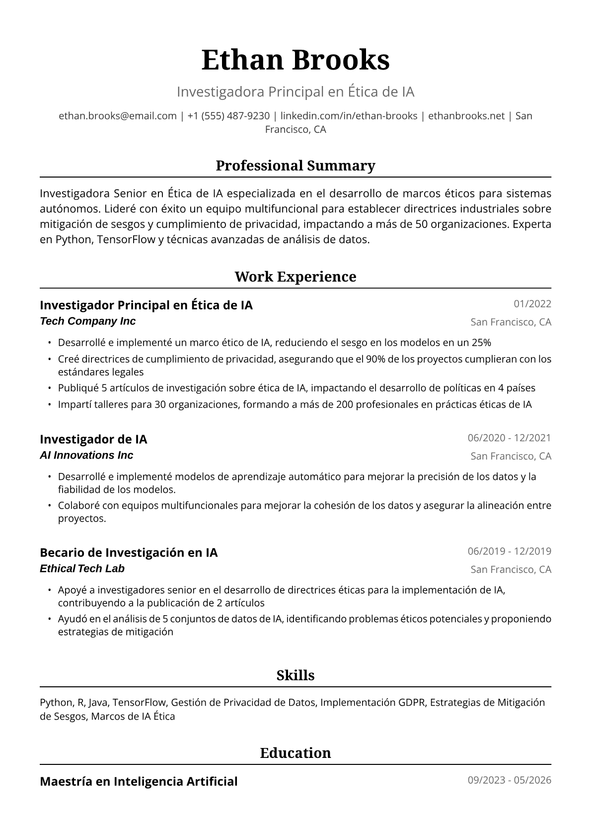 Investigadora en IA
