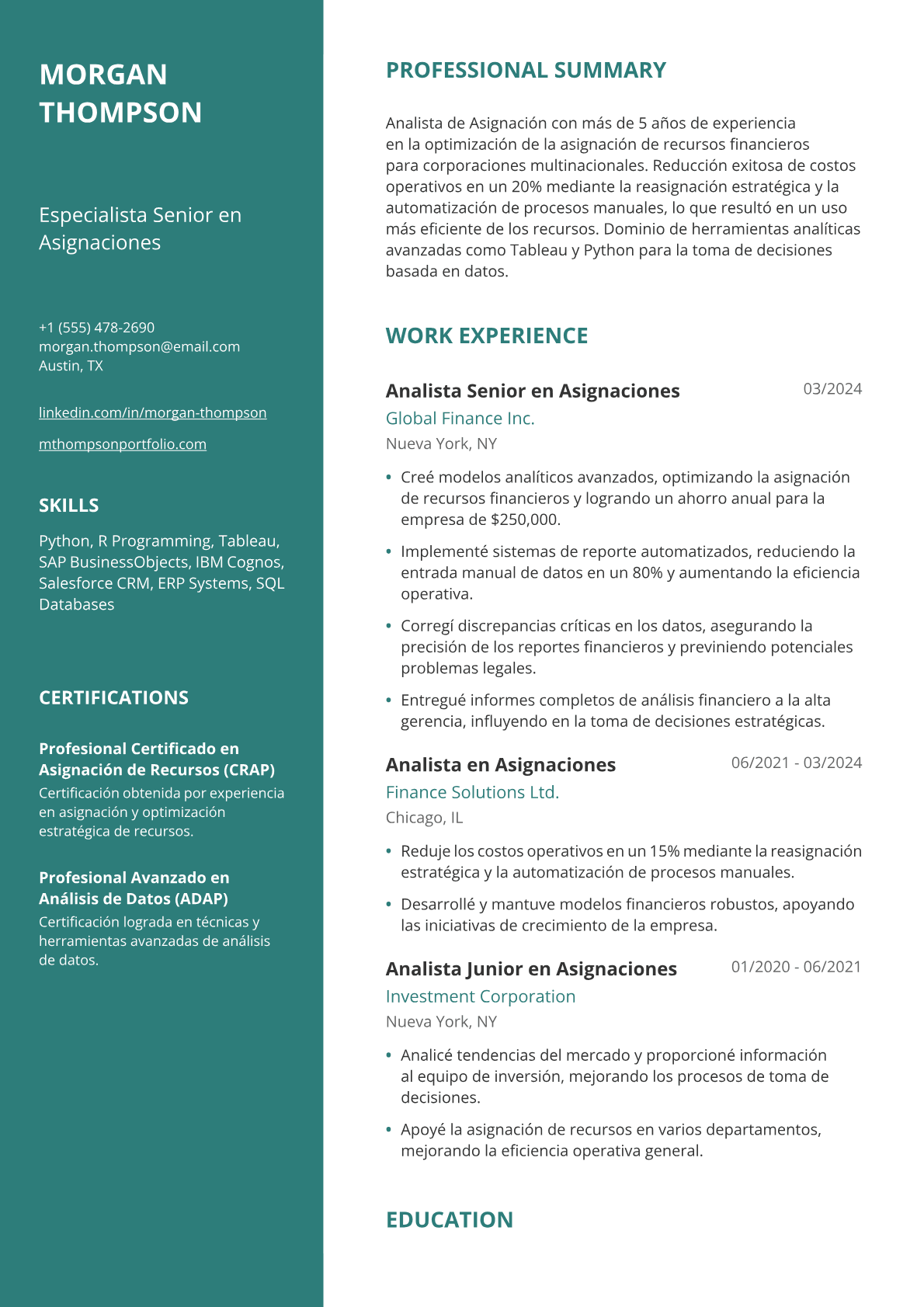 Analista de asignación