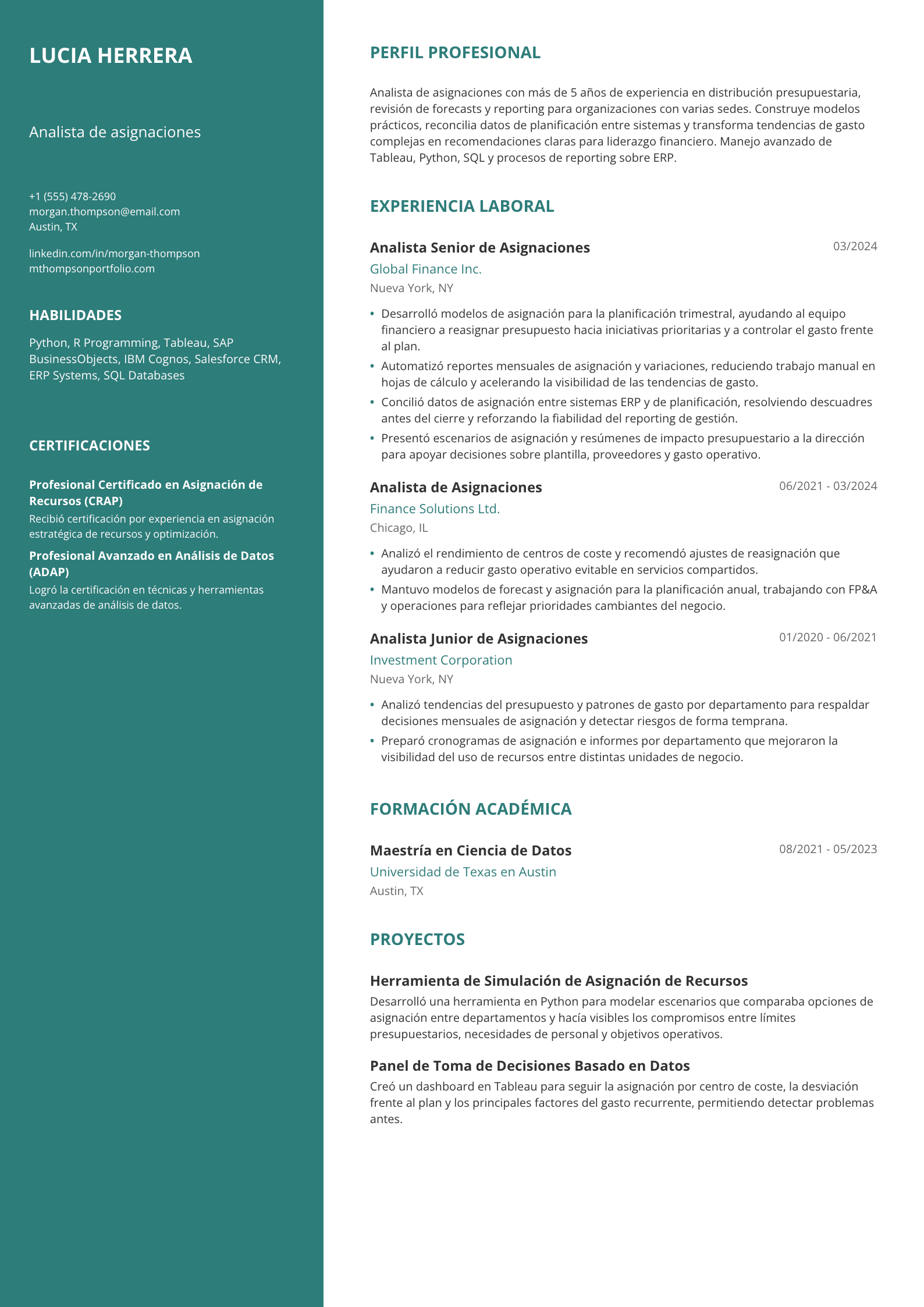 Analista de asignaciones