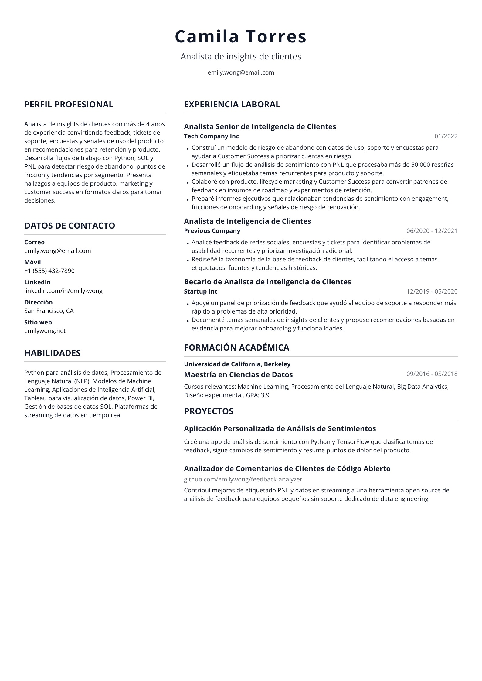 Analista de insights de clientes