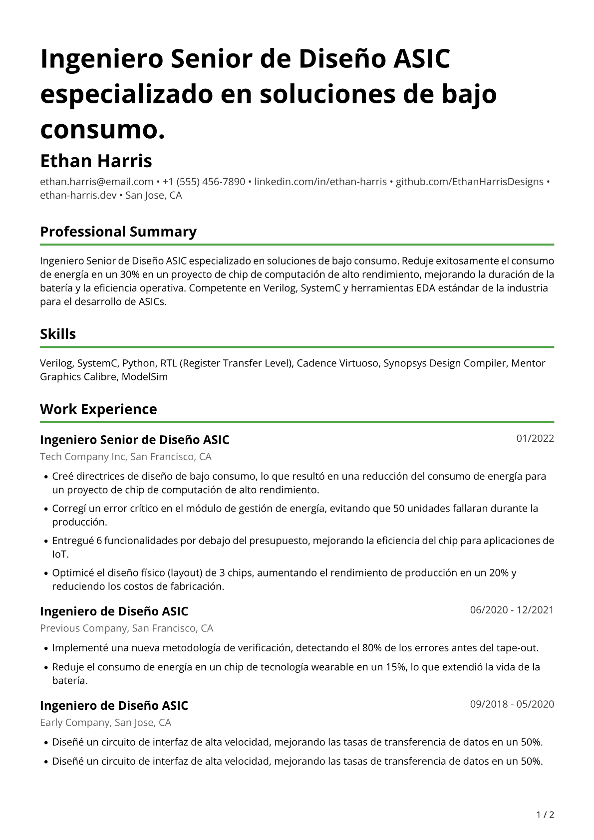 Ingeniero de Diseño ASIC