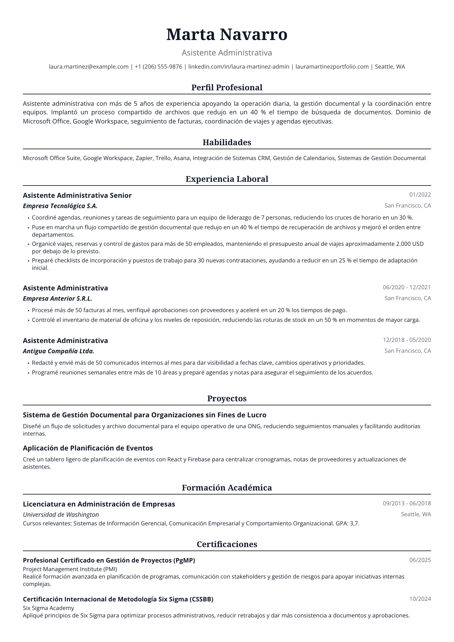 Asistente Administrativa