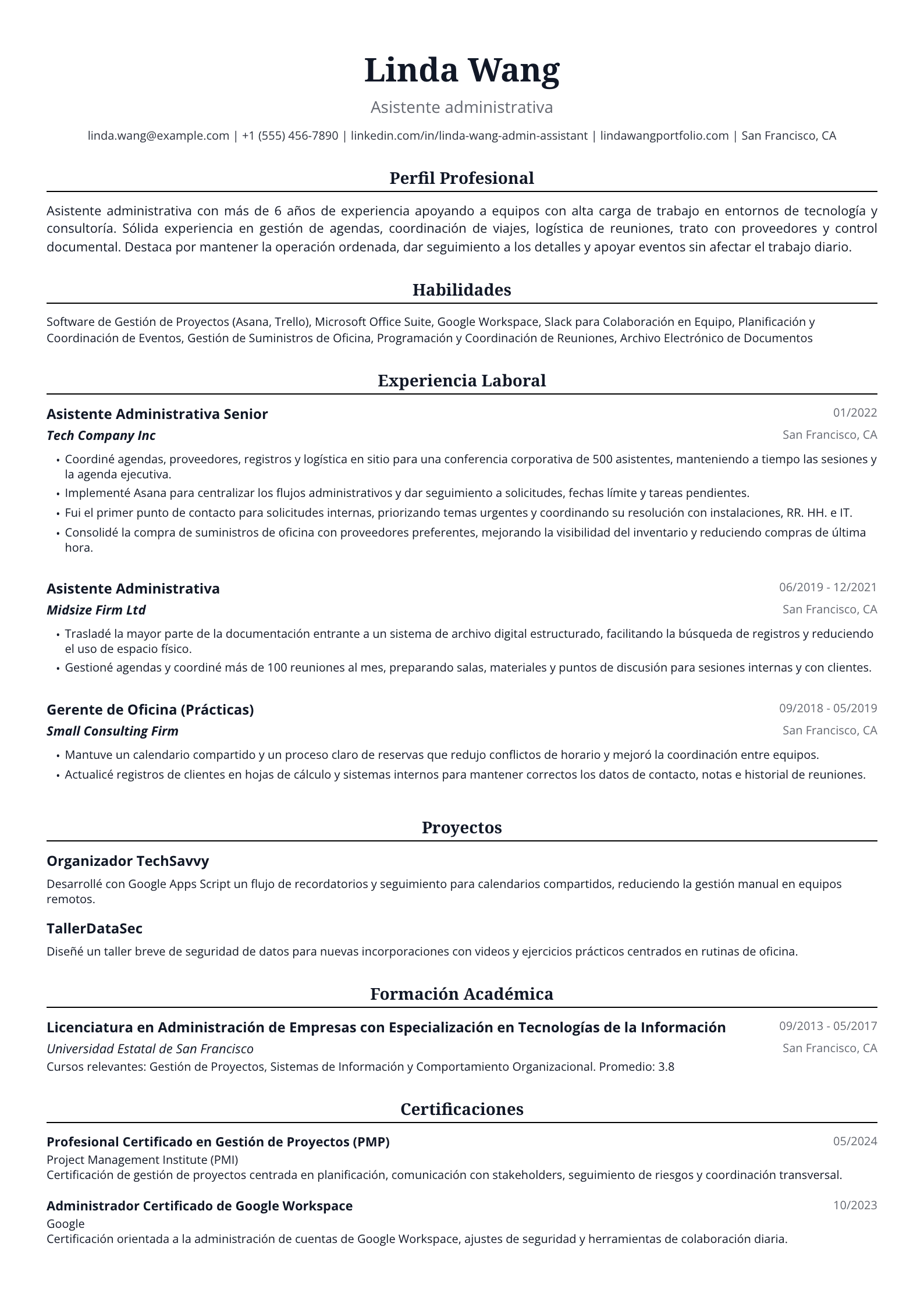 Asistente administrativa